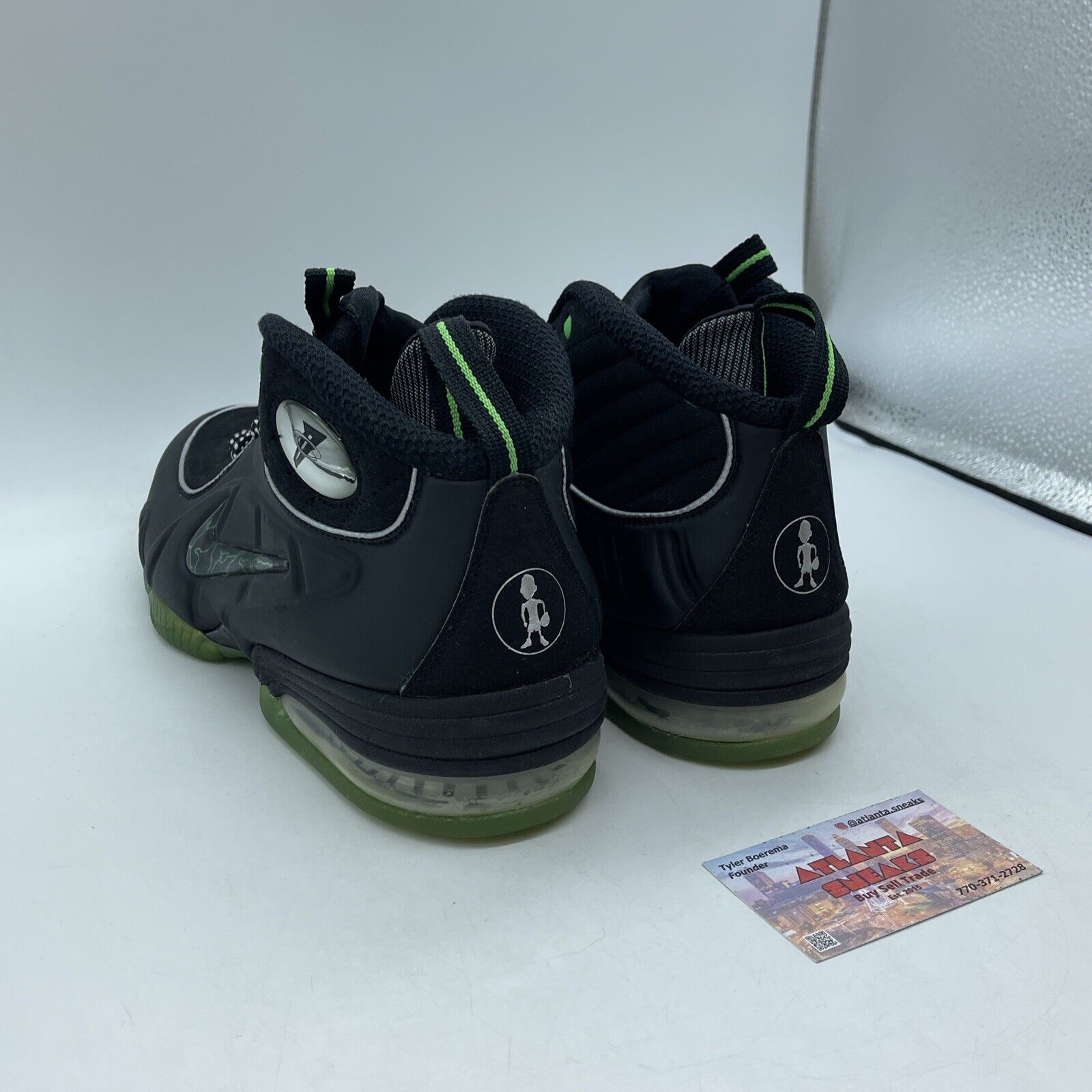 Size 10 - Nike Air 1/2 Cent Black Green Spark Black Leather Suede (344646-002)