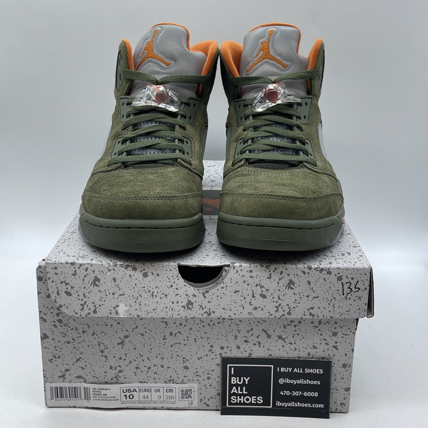 Size 10 - Air Jordan 5 Retro 2024 Olive Orange Suede (DD0587-308)