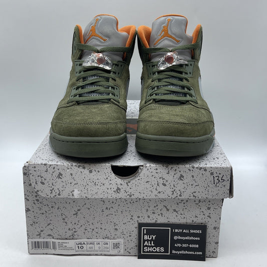 Size 10 - Air Jordan 5 Retro 2024 Olive Orange Suede (DD0587-308)
