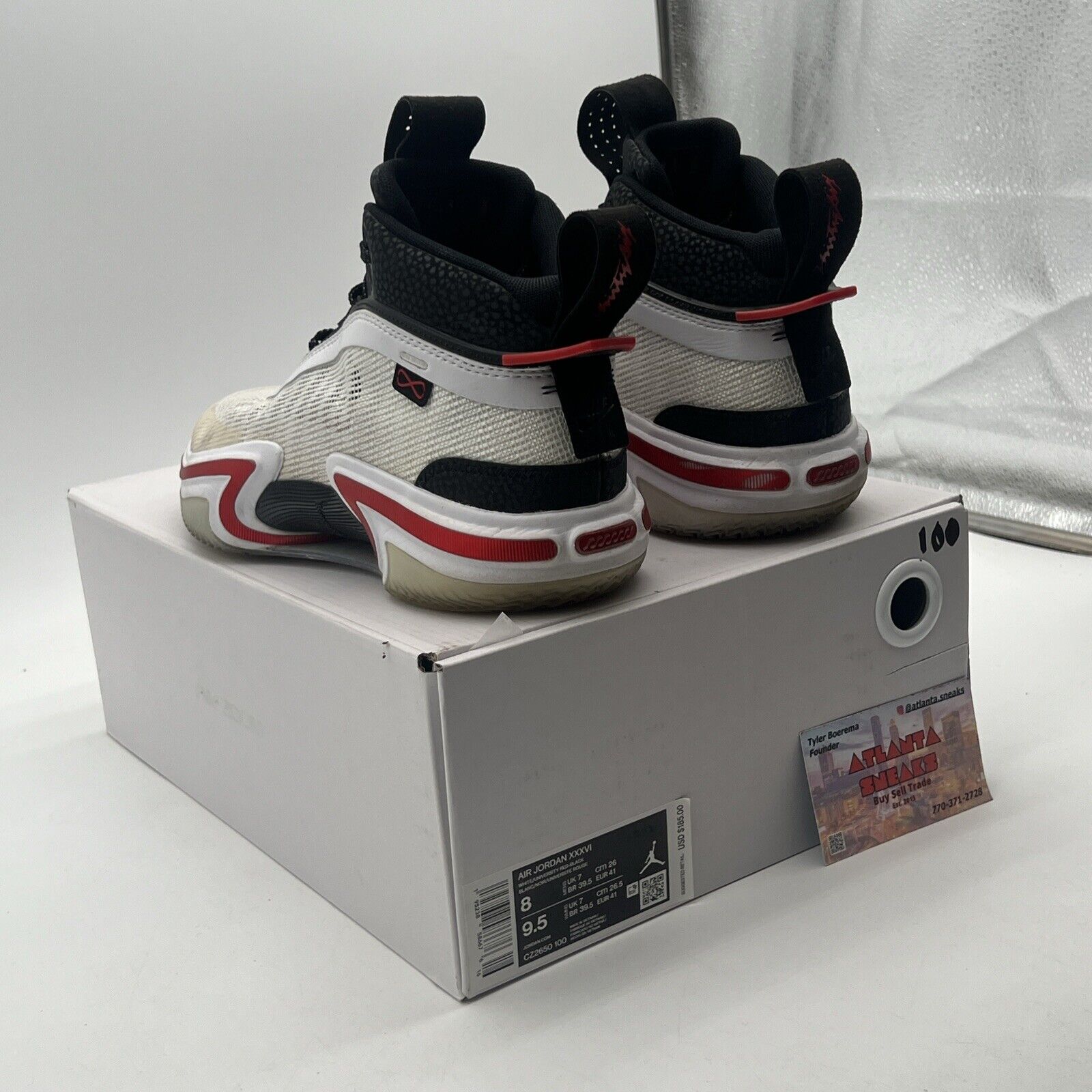 Size 8 - Air Jordan 36 Psychic Energy Black Red White (CZ2650-100)