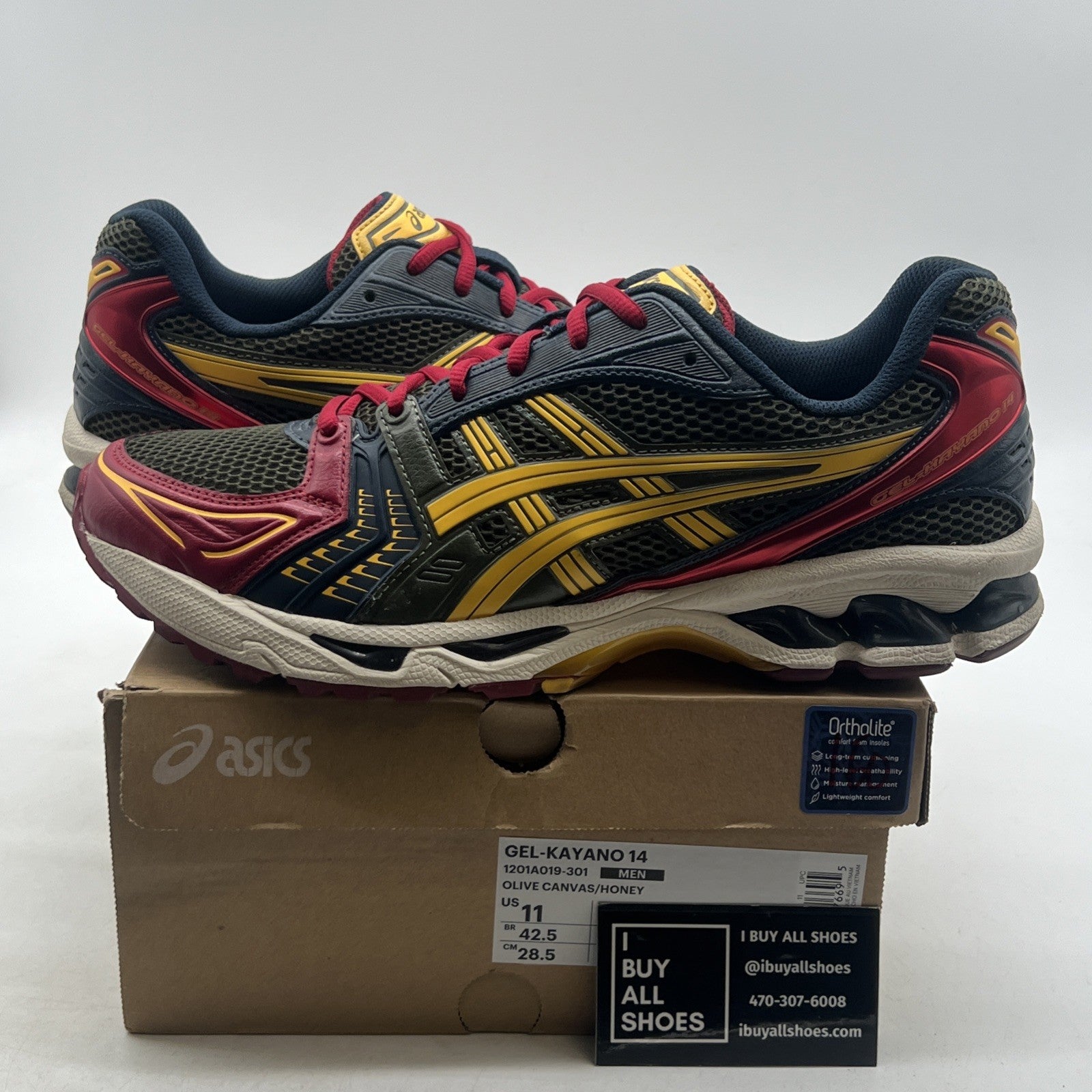Size 11 - Asics Gel Kayano 14 Olive Canvas Honey (1201A019-301)