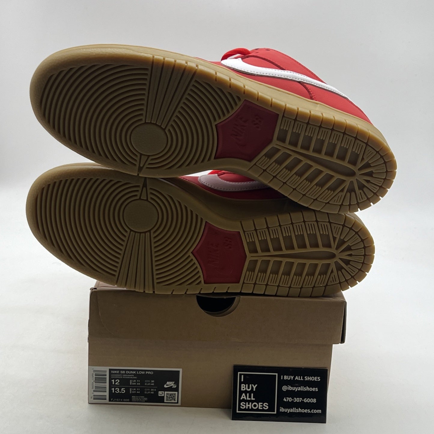 Size 12 - Nike Dunk Low Pro SB University Red Gum (FJ1674-600)