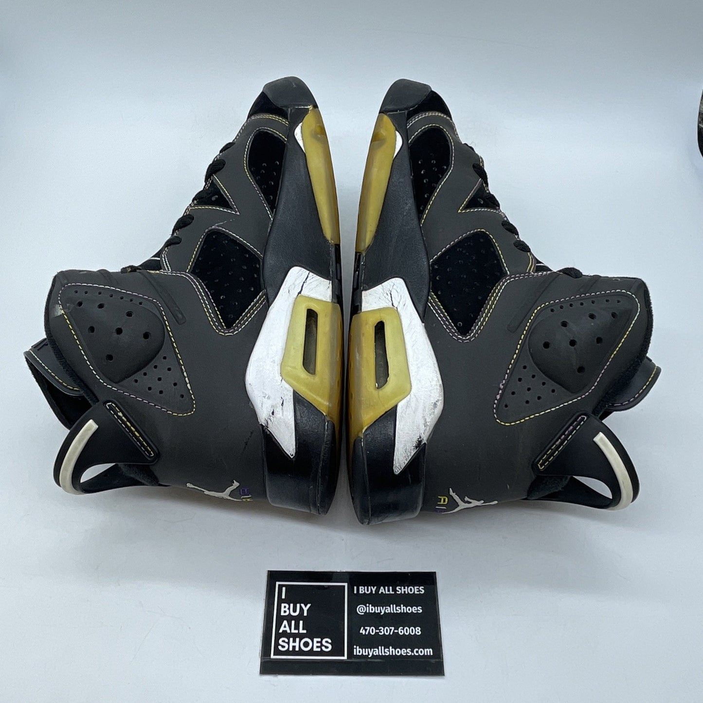 Size 9 - Air Jordan 6 Retro Lakers Black Grey Suede Leather (384664-002)