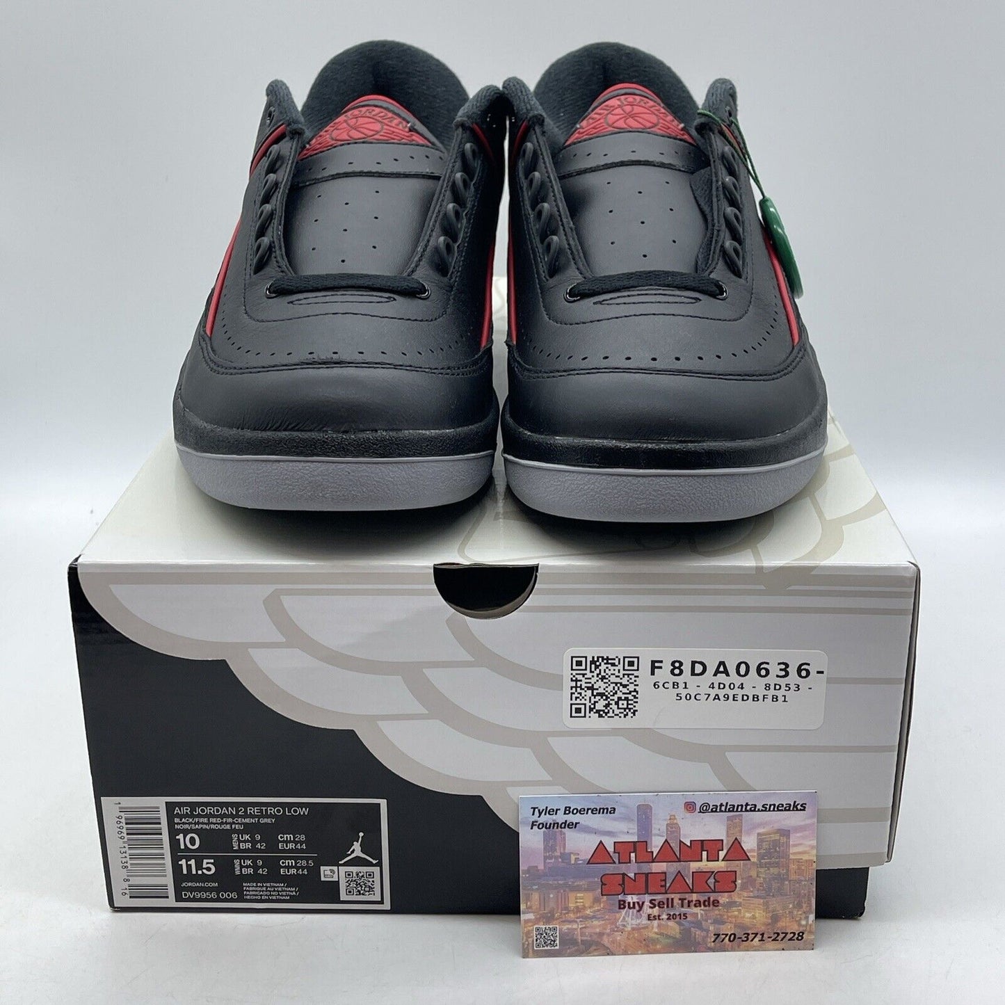 Size 10 - Air Jordan 2 Retro Low Christmas Black Red Green Leather (DV9956-006)