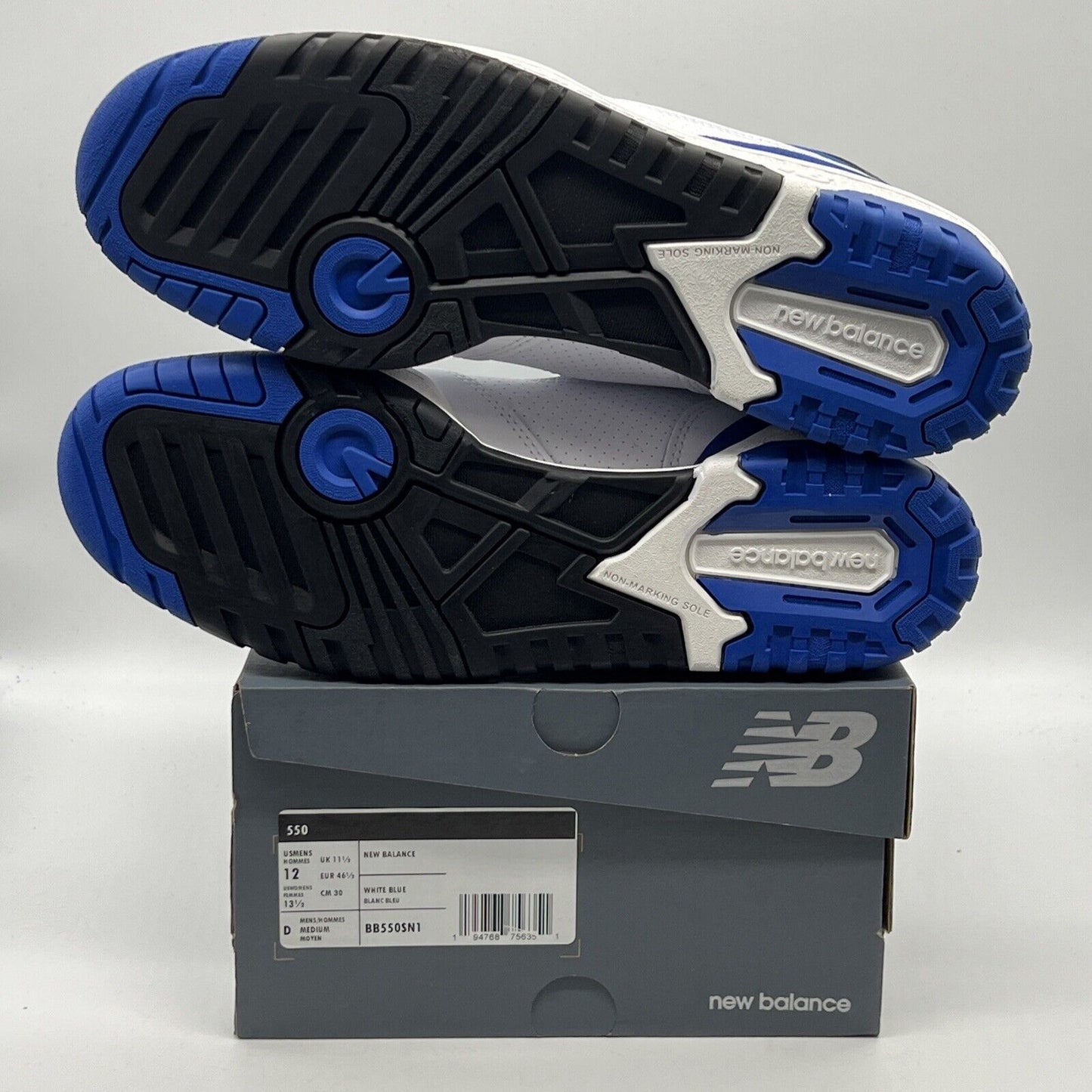 Size 12 - New Balance 550 White Team Royal Black White Brand New Og All DS