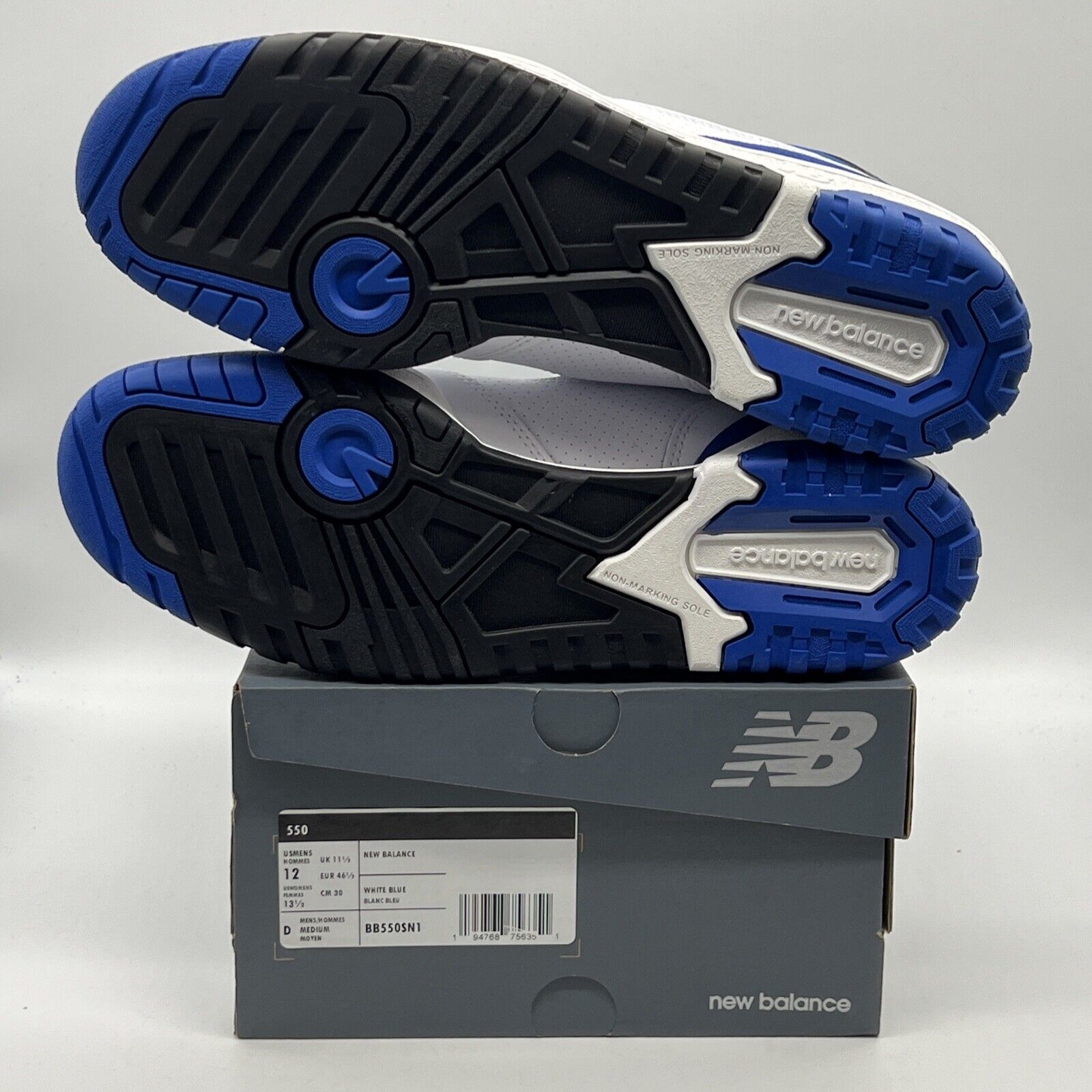 Size 12 - New Balance 550 White Team Royal Black White Brand New Og All DS