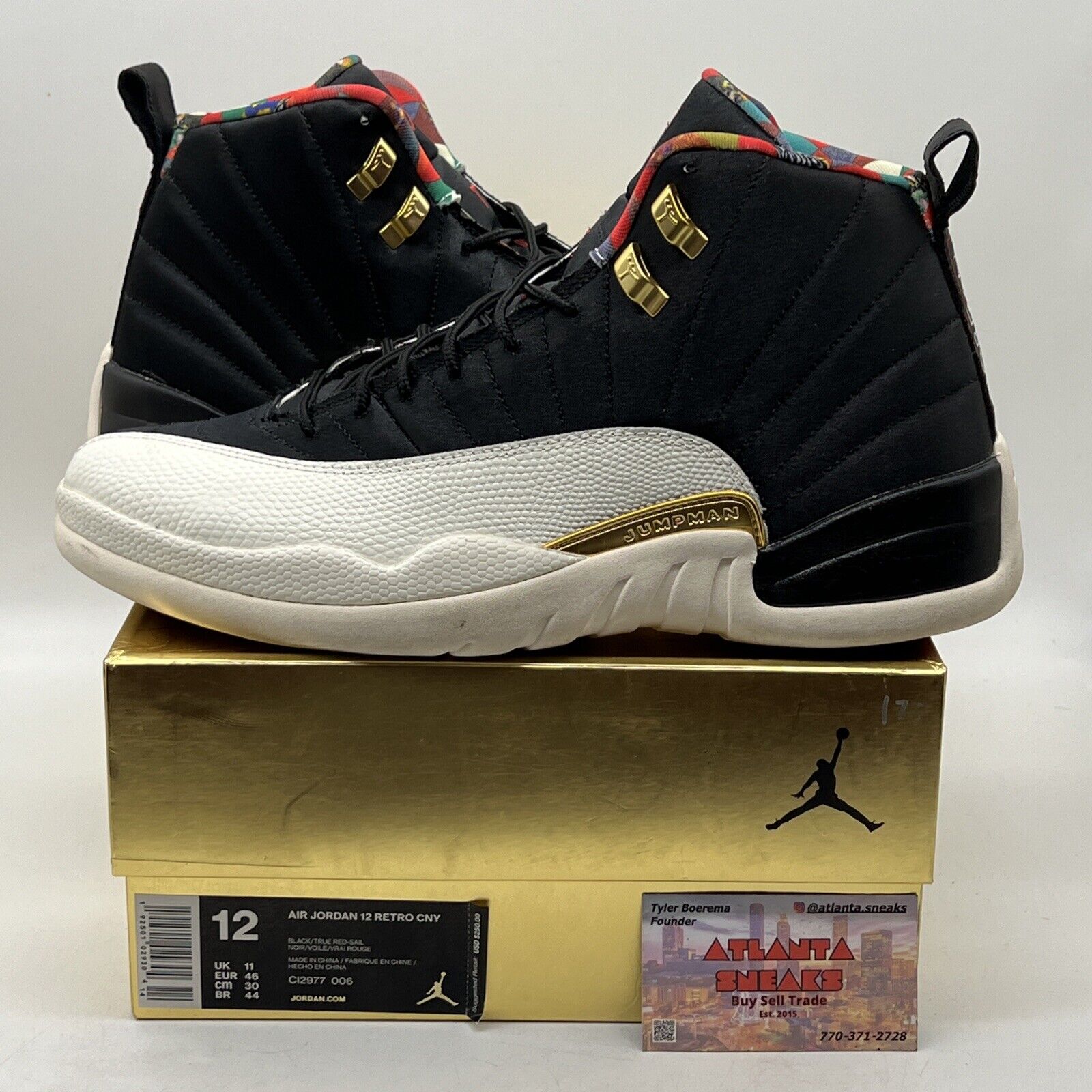 Size 12 - Air Jordan 12 Retro 2019 Chinese New Year Black White Red Green