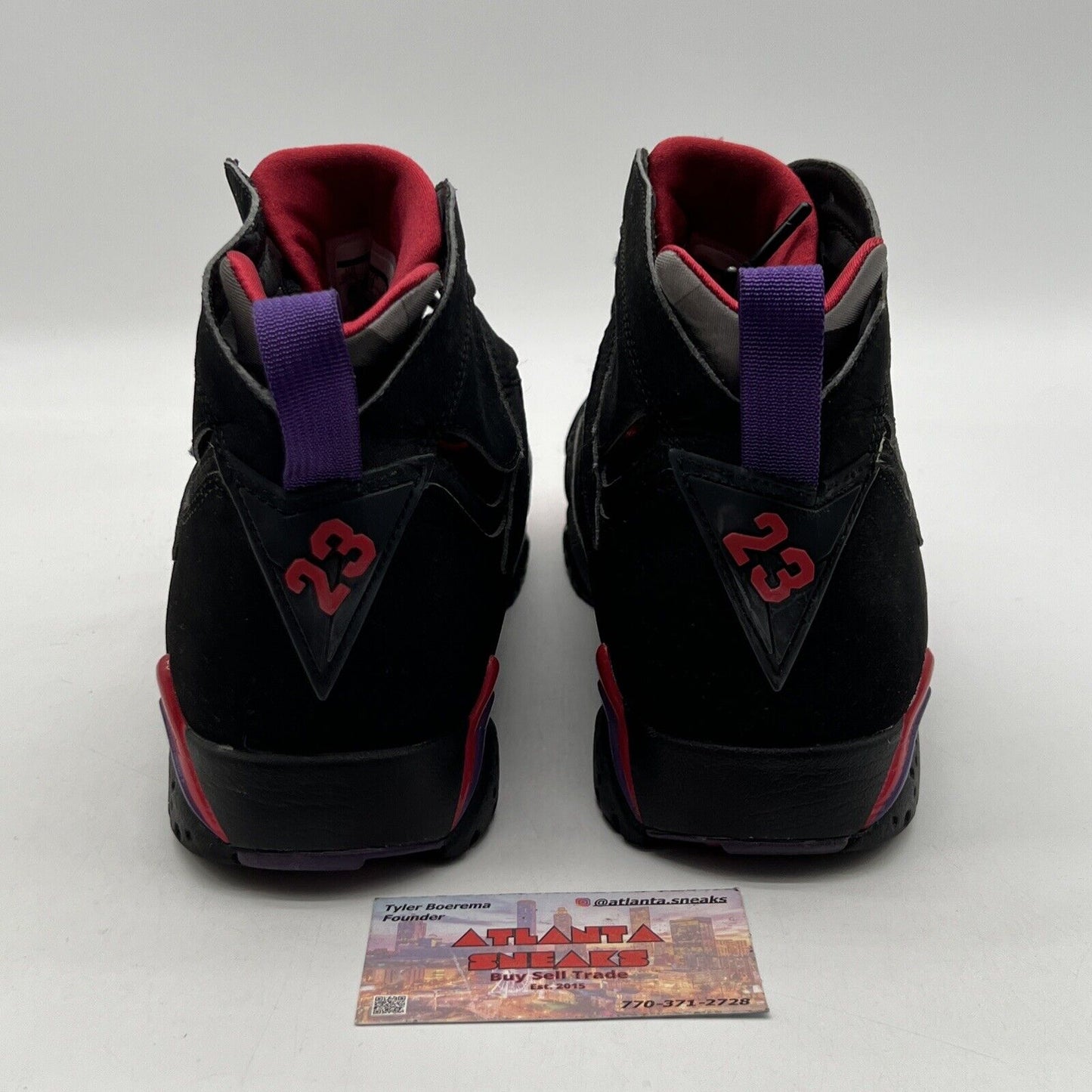 Size 11 - Air Jordan 7 Retro 2012 Raptor Black Red Purple Suede (304775-018)