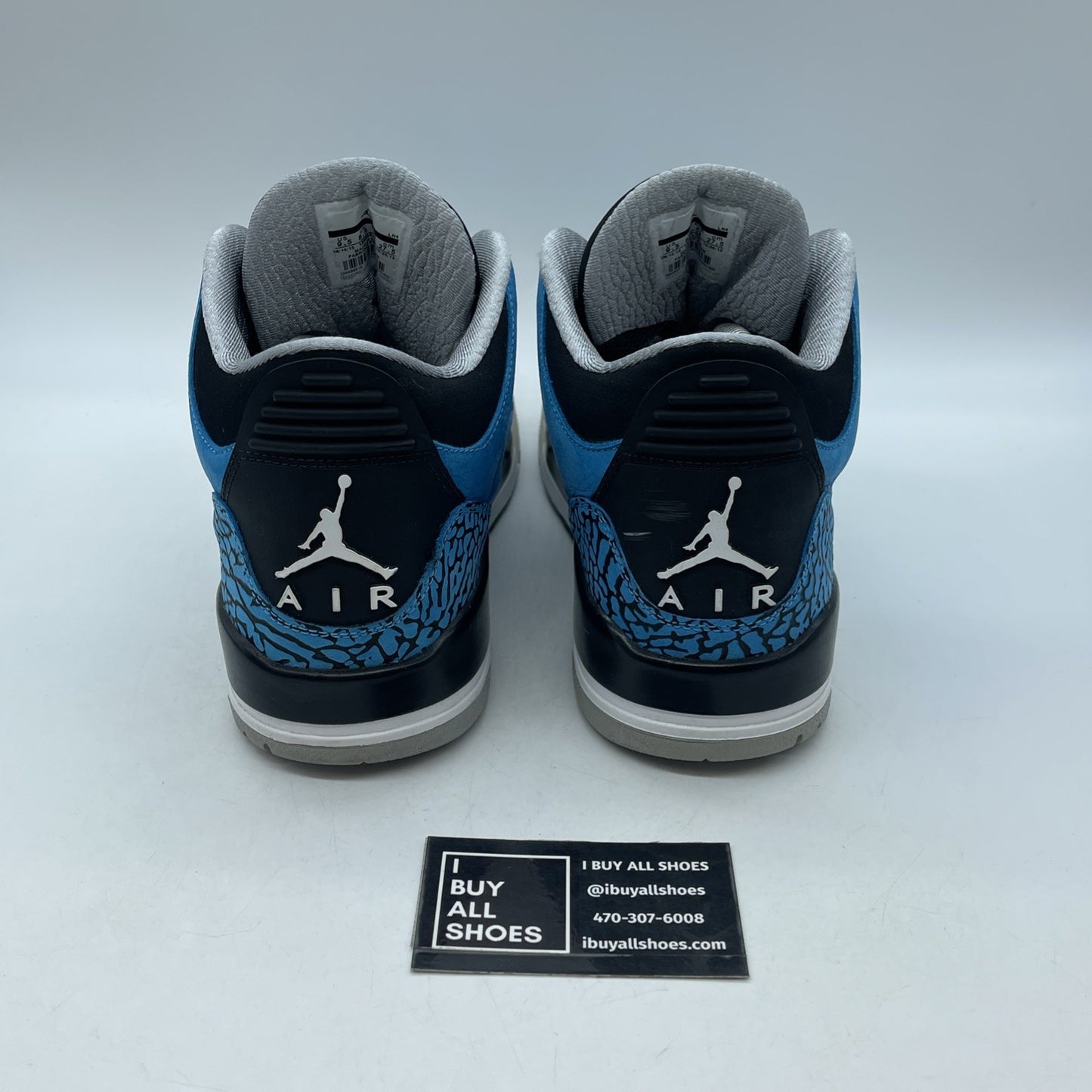 Size 9.5 - Air Jordan 3 Retro Powder Blue Black Suede (136064-406)