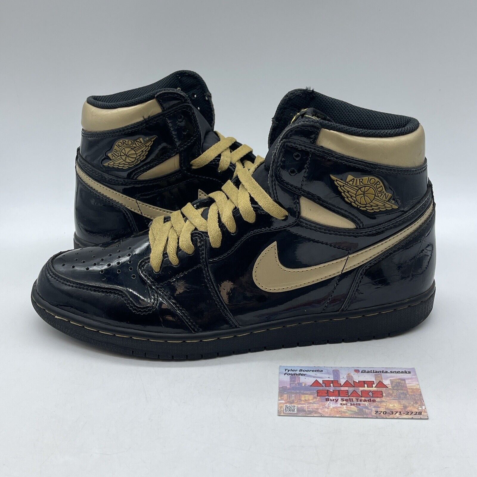 Size 11.5 - Jordan 1 Black Gold Leather (555088-032)