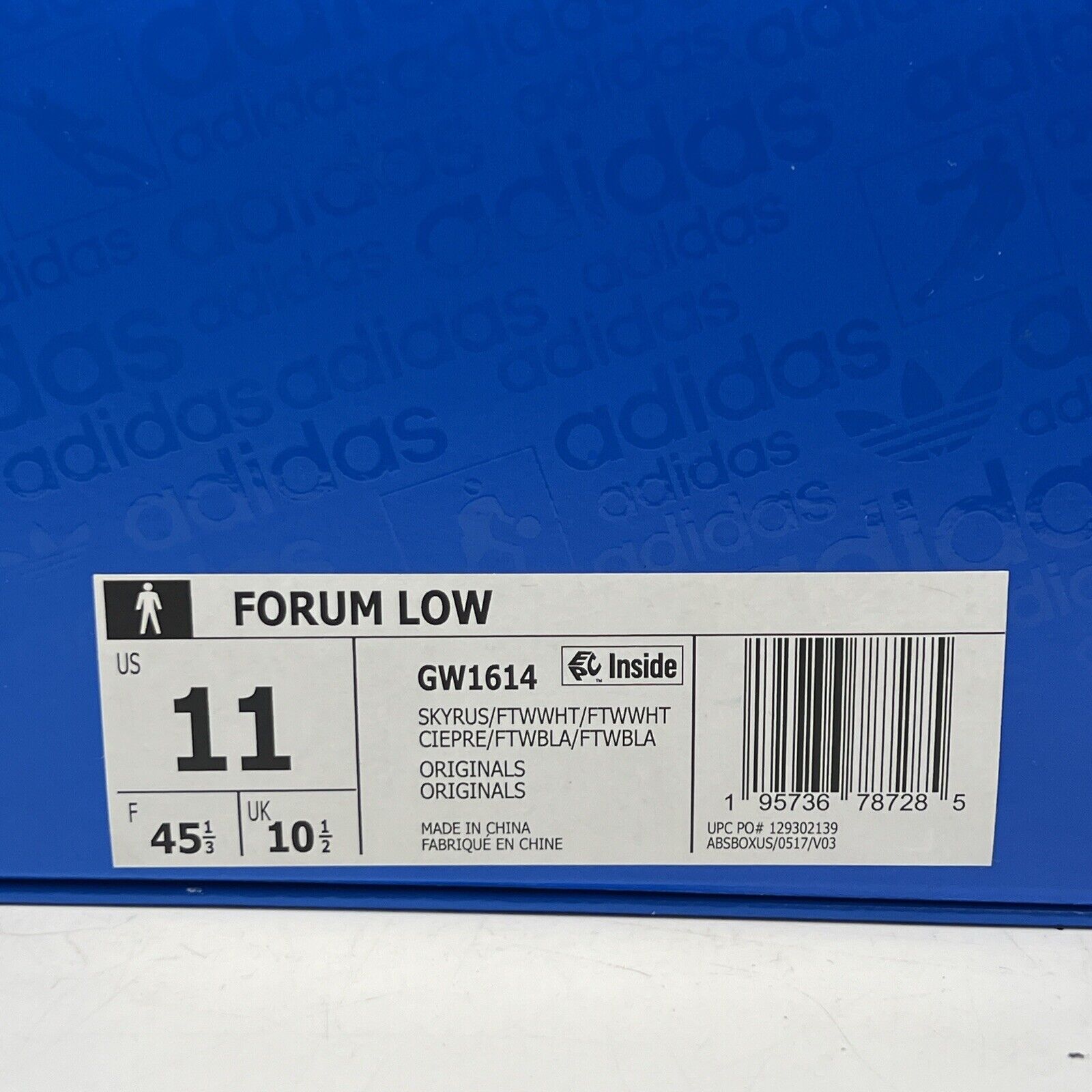 Size 11 - adidas Forum Low Sky Rush Blue White Leather (GW1614)