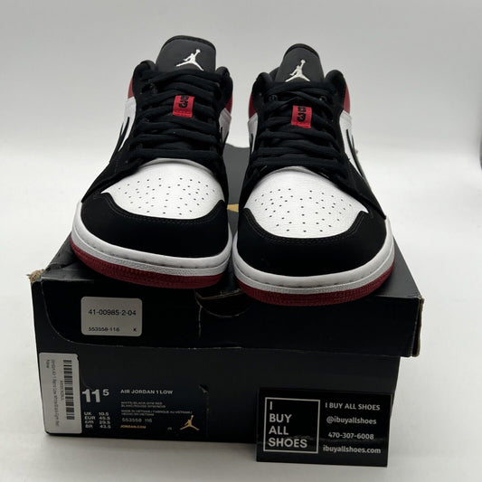 Size 11.5 - Air Jordan 1 Low Black Toe (553558-116)