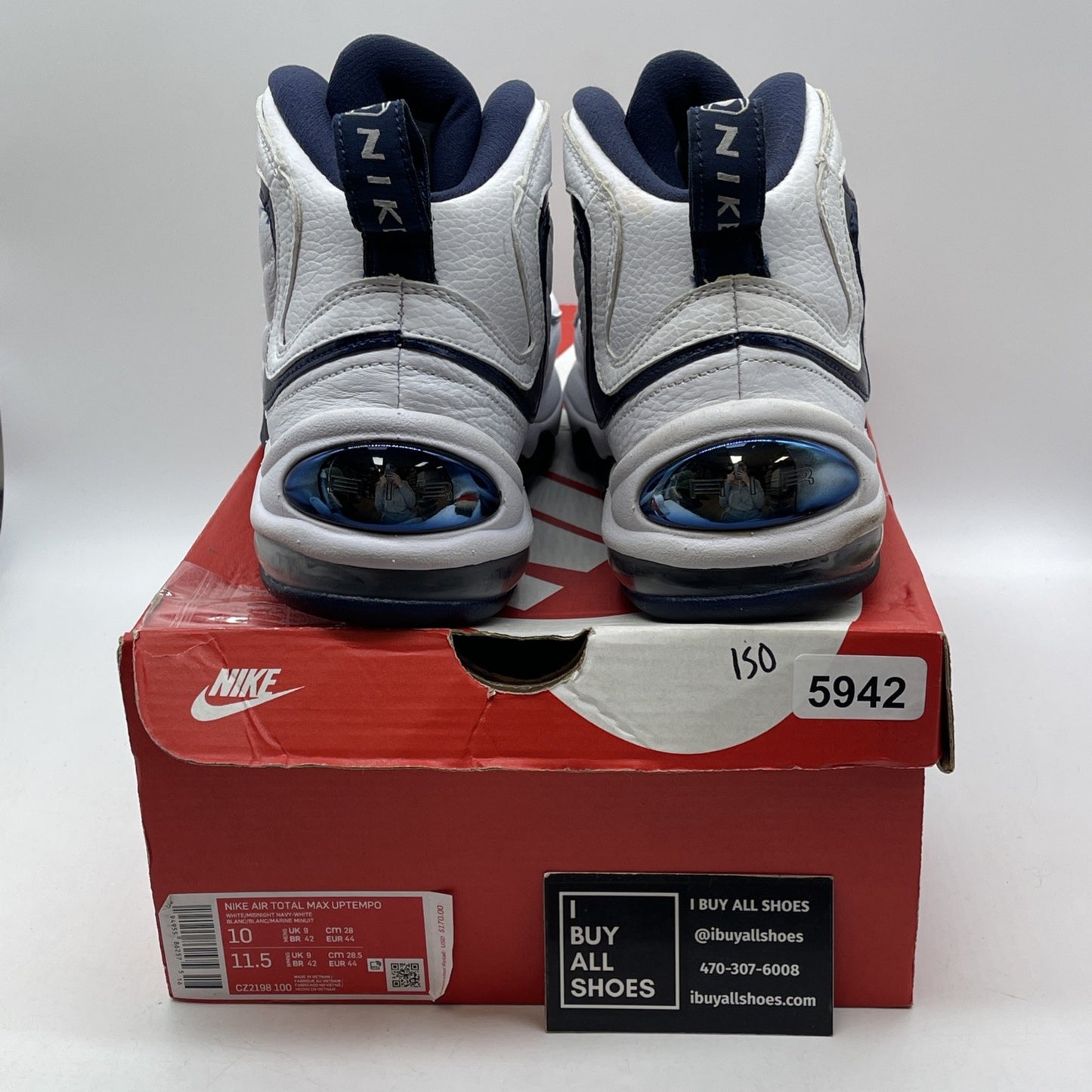 Size 10 - Nike Air Total Max Uptempo Midnight Navy White Leather (CZ2198-100)