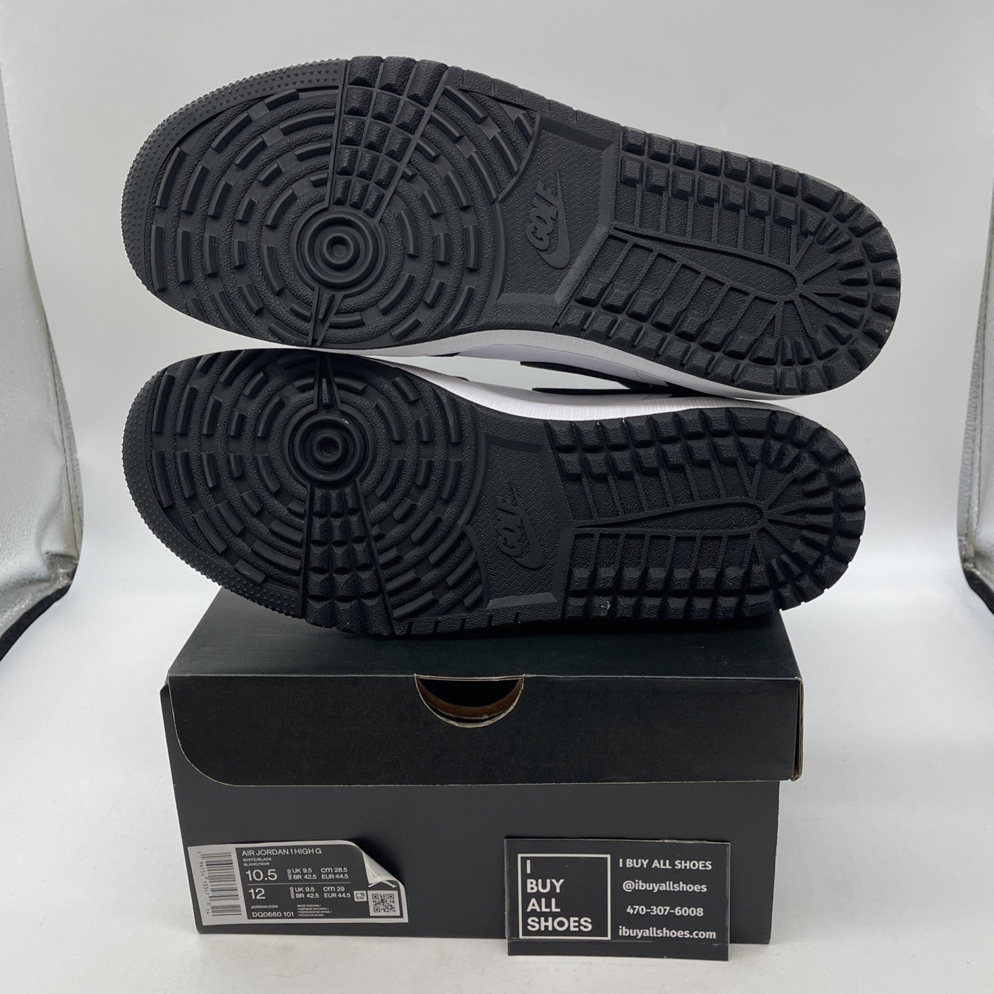Size 10.5 - Air Jordan 1 High Golf Panda Black White Leather (DQ0660-101)