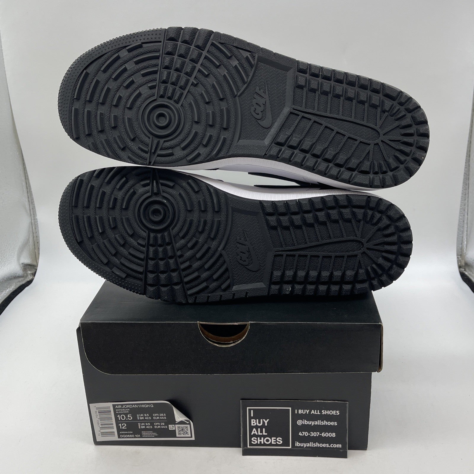Size 10.5 - Air Jordan 1 High Golf Panda Black White Leather (DQ0660-101)