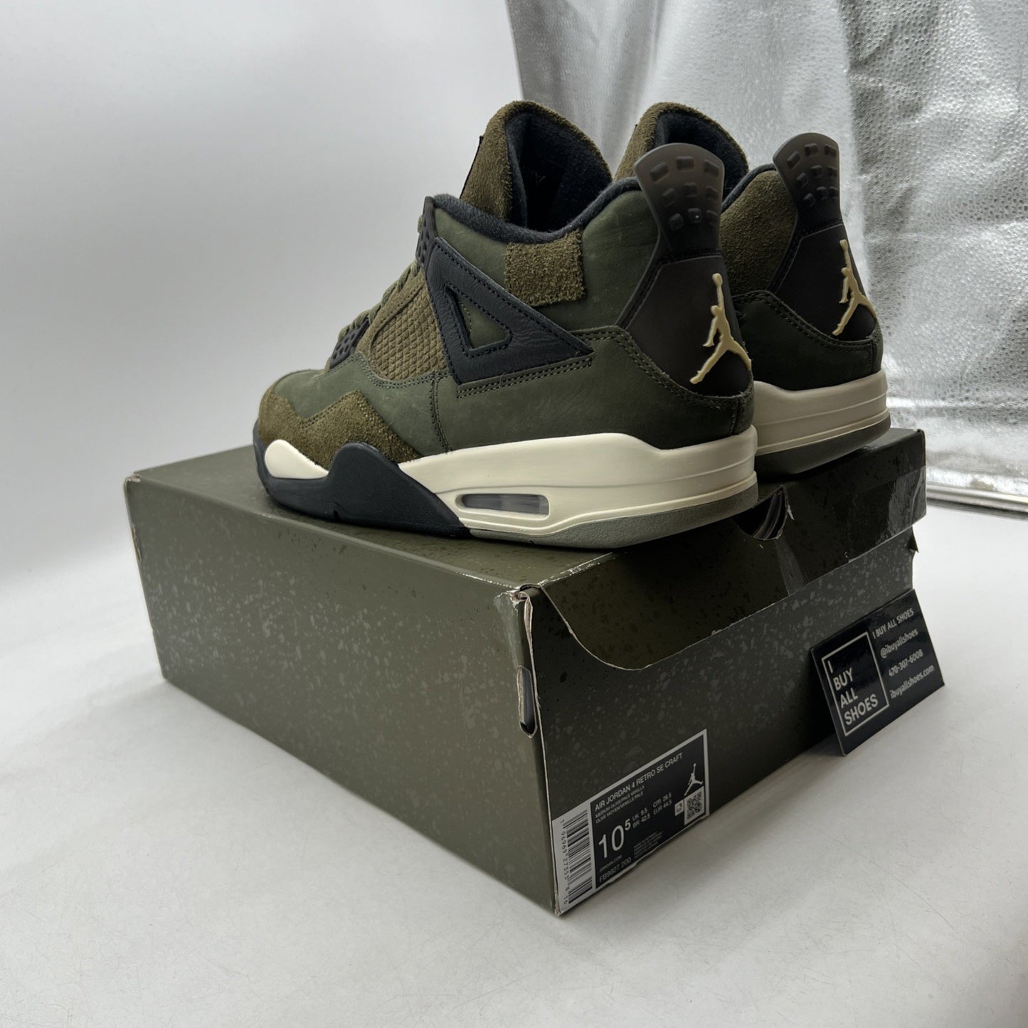 Size 10.5 - Air Jordan 4 SE Retro Low Craft - Olive (FB9927-200)