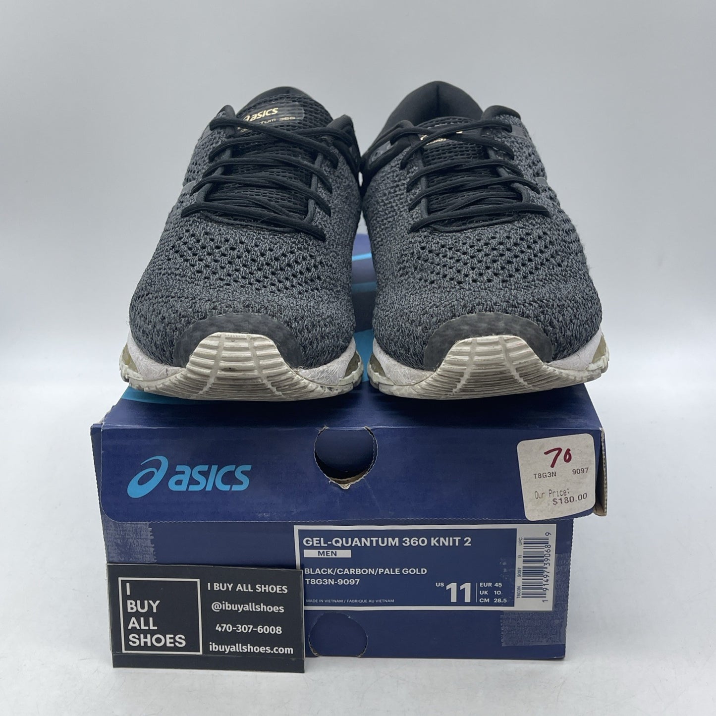 Size 11 - Asics Gel Quantum 360 Knit 2 Black (T8G3N)