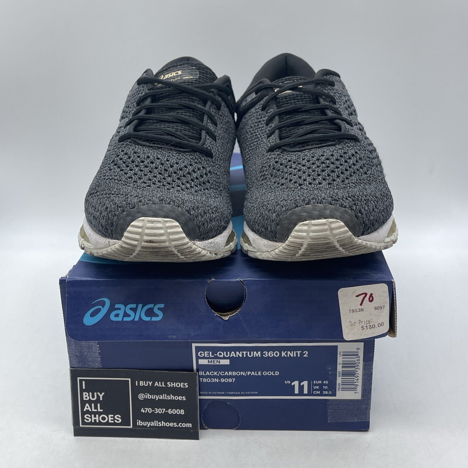Size 11 - Asics Gel Quantum 360 Knit 2 Black (T8G3N)