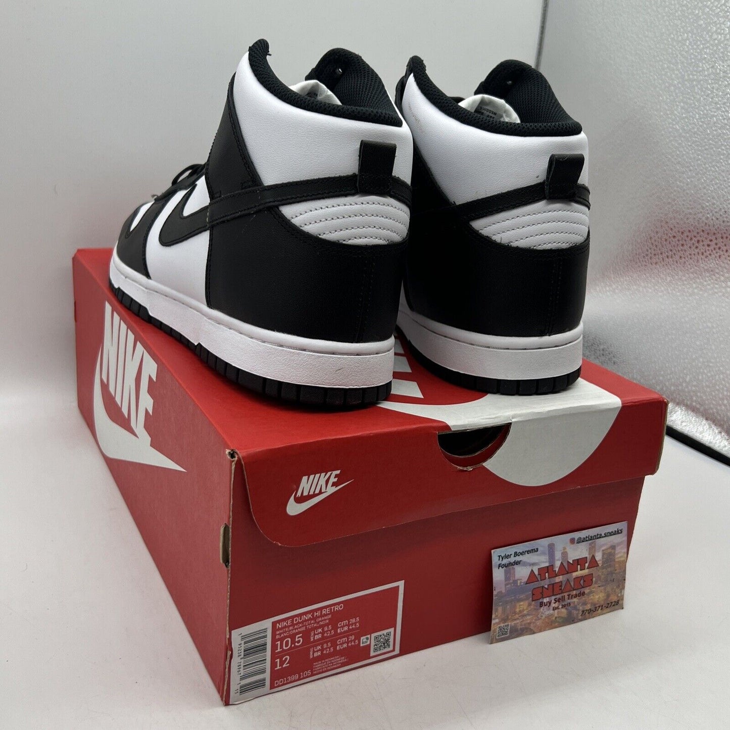 Size 10.5 - Nike Dunk High Black White Brand New Og All