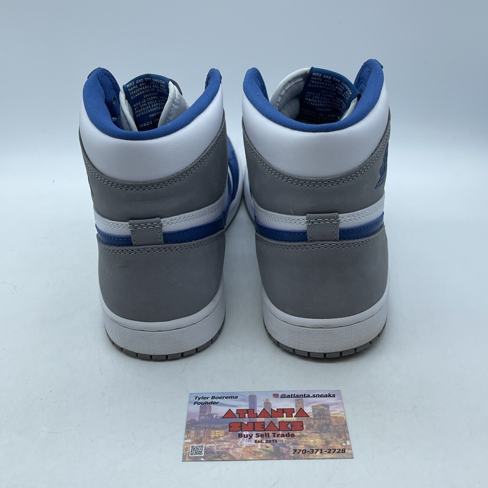 Size 10 - Jordan 1 Retro OG High True Blue White Leather Grey Suede (DZ5485-410)