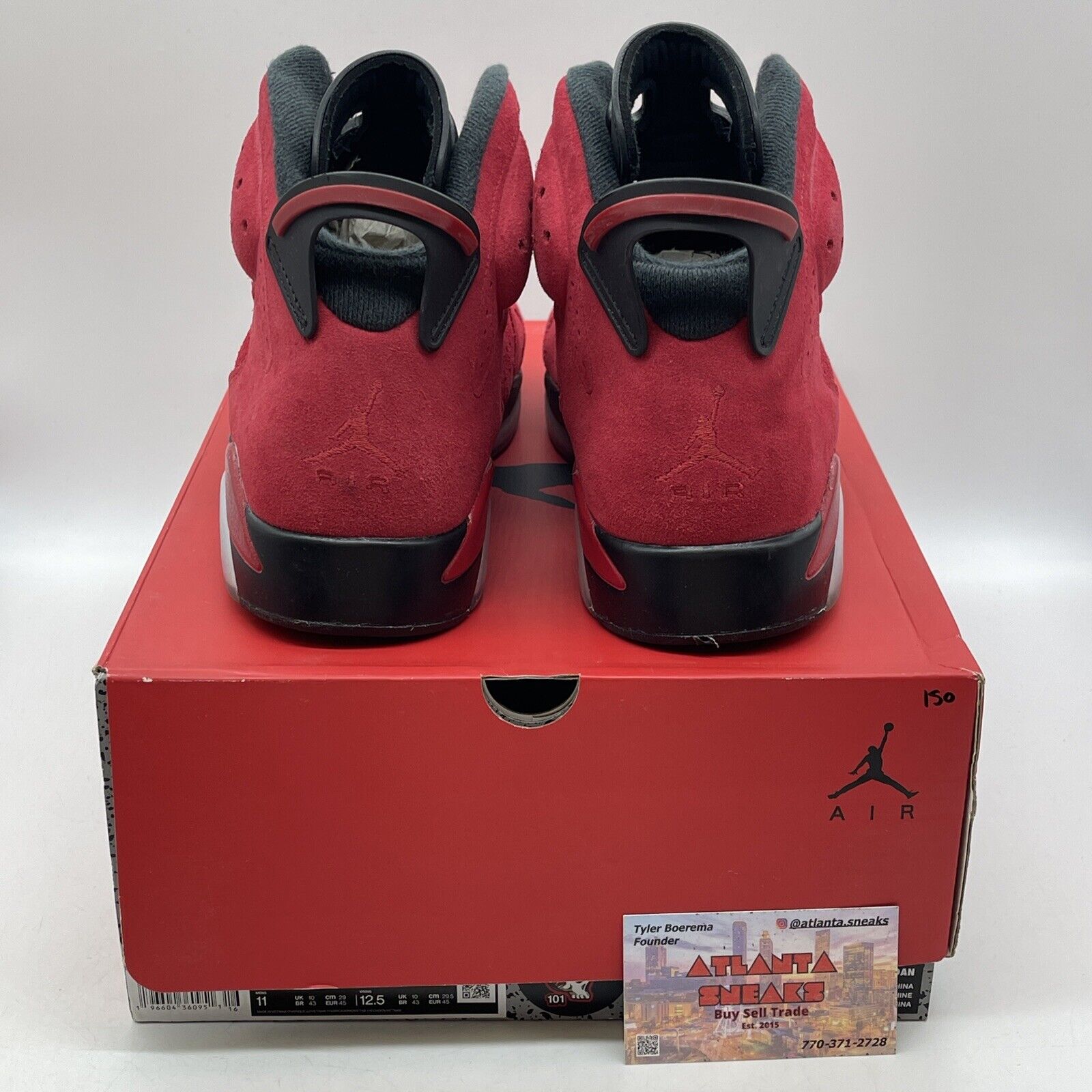 Size 11 - Air Jordan 6 Retro Toro Bravo Black Red Suede Leather (CT8529-600)