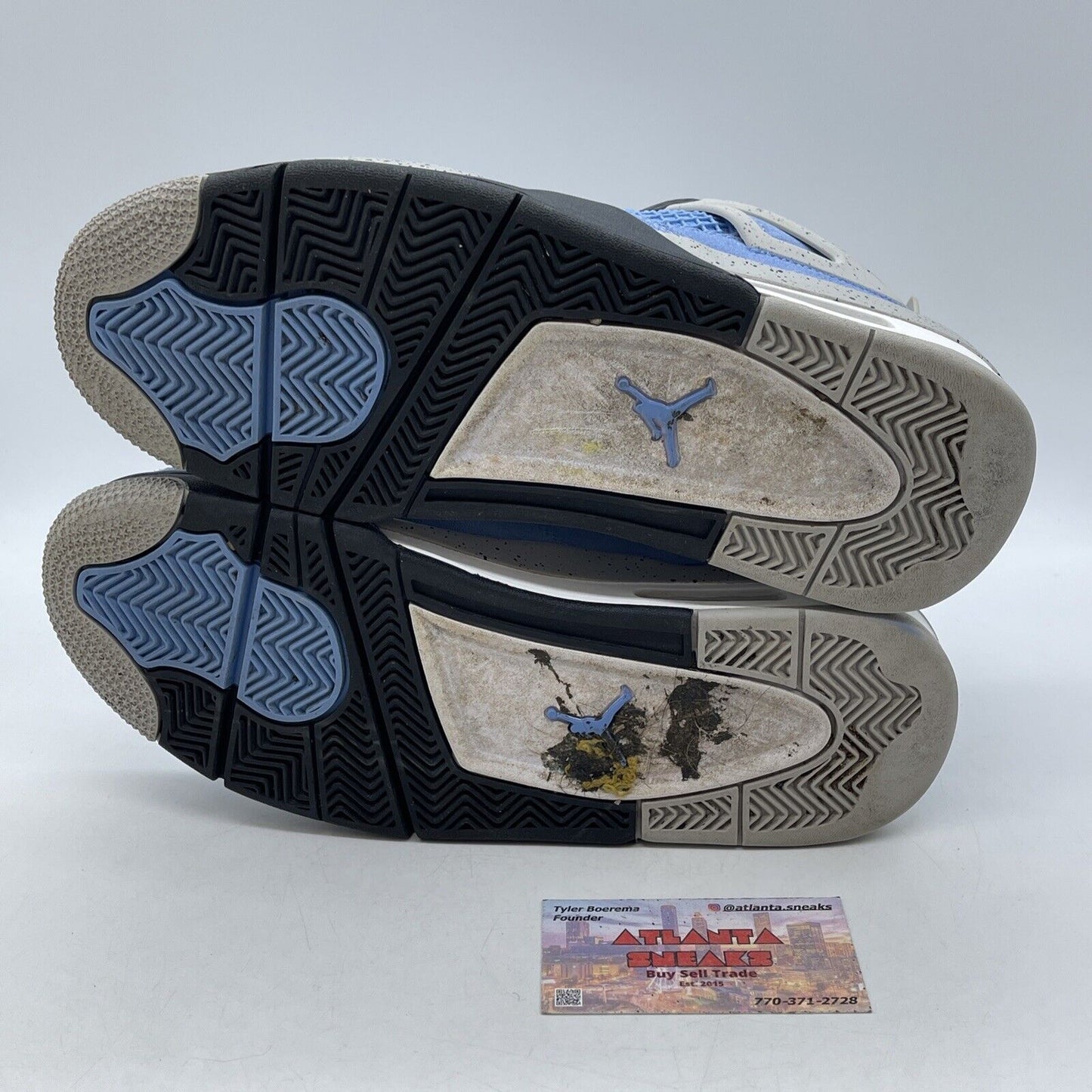 Size 9.5 - Jordan 4 Retro Mid University Blue Suede Grey Black (CT8537-400)