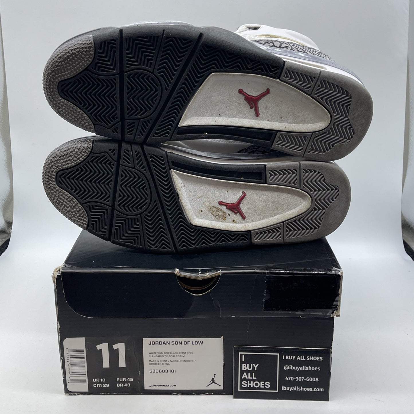 Size 11 - Jordan Son of Mars Low White Cement Suede Leather (580603-101)