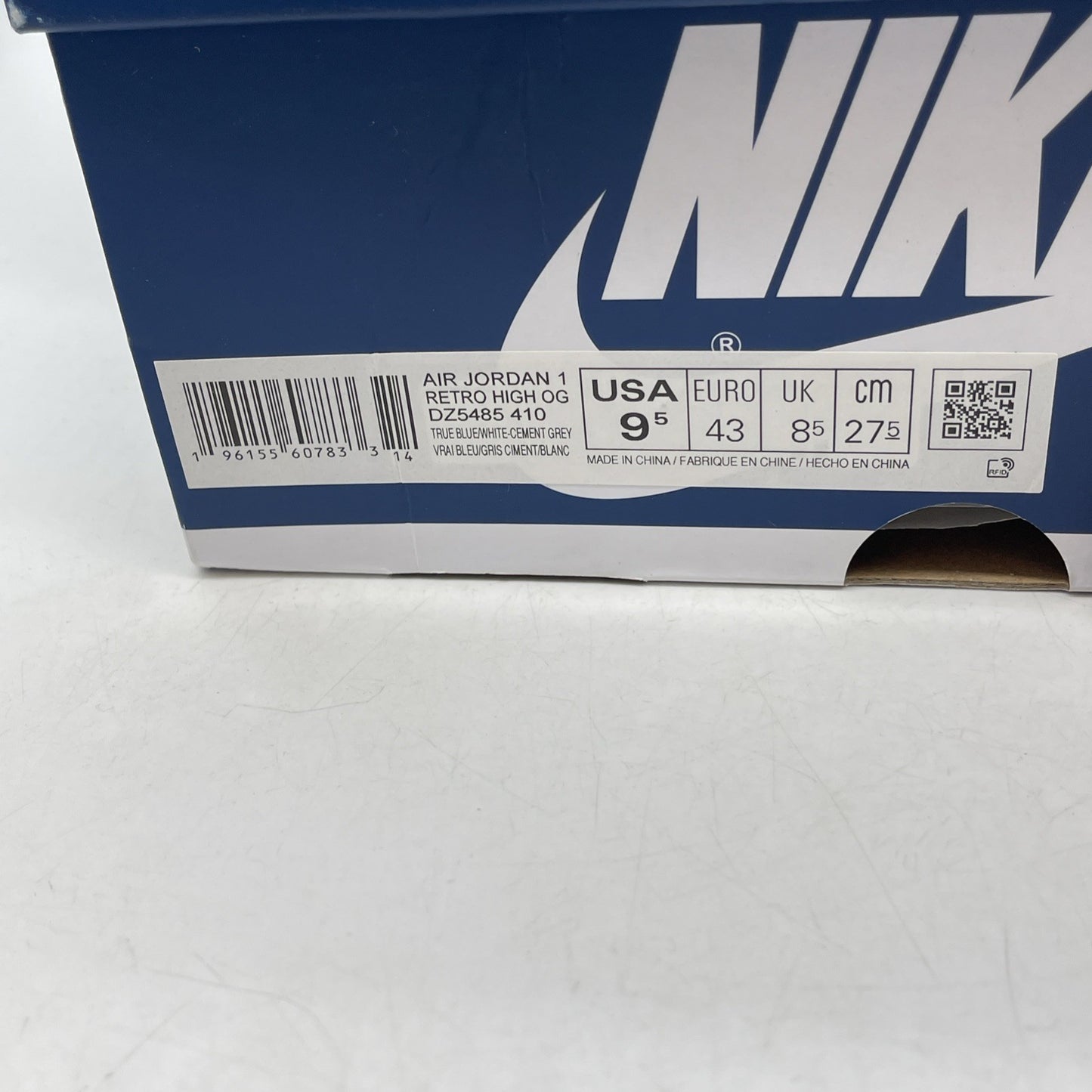 Size 9.5 - Air Jordan 1 Retro OG High True Blue (DZ5485-410)