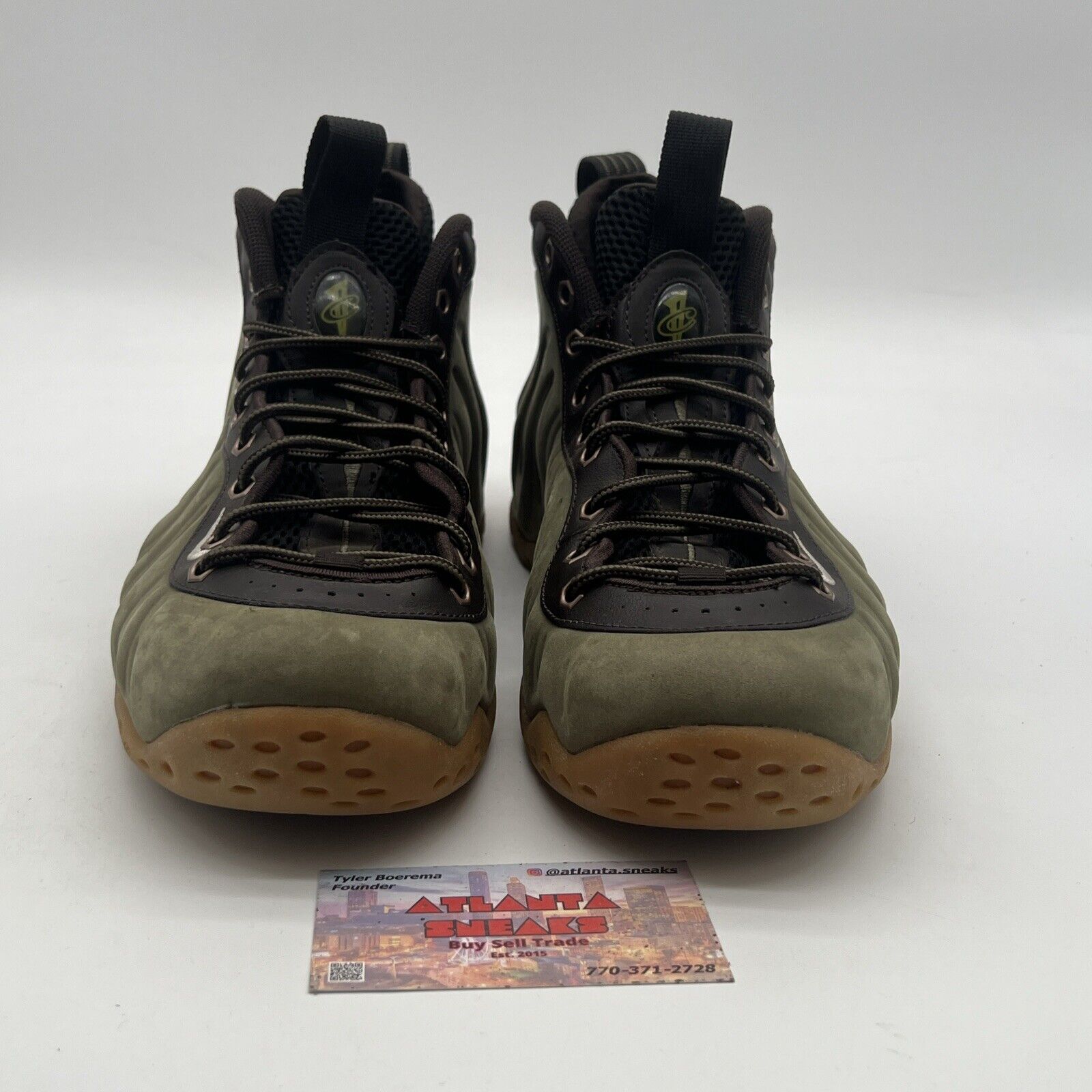 Size 9.5 - Nike Air Foamposite One PRM Olive (575420-200)