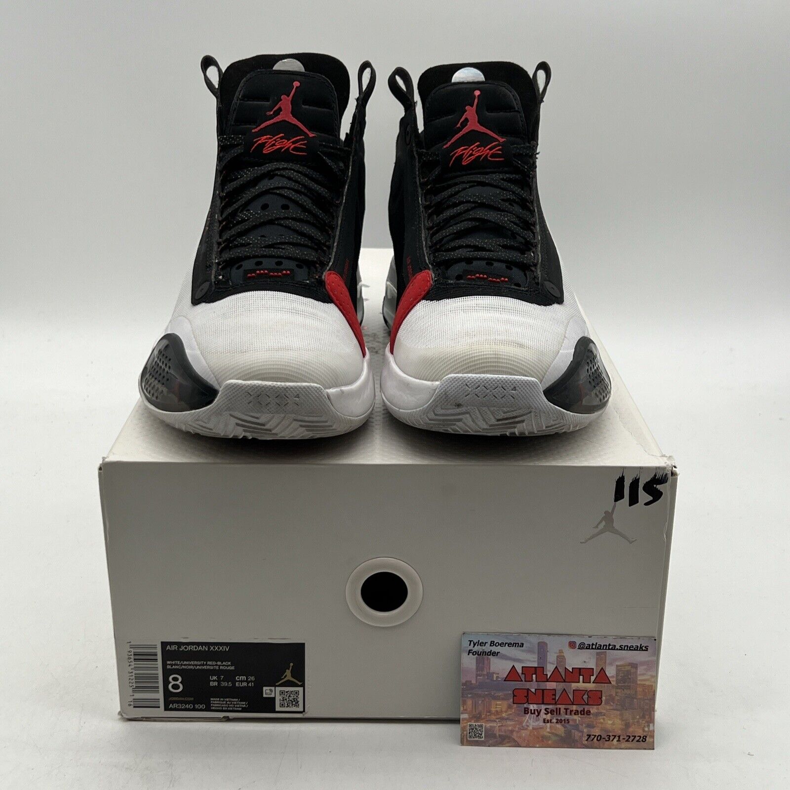 Size 8 - Air Jordan 34 Chicago Black Red White Suede (AR3240-100)
