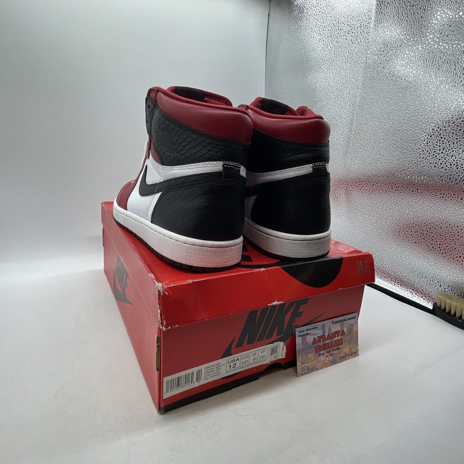 Size 12 W - Air Jordan 1 Retro OG High Satin Red W White Black (CD0461-601)