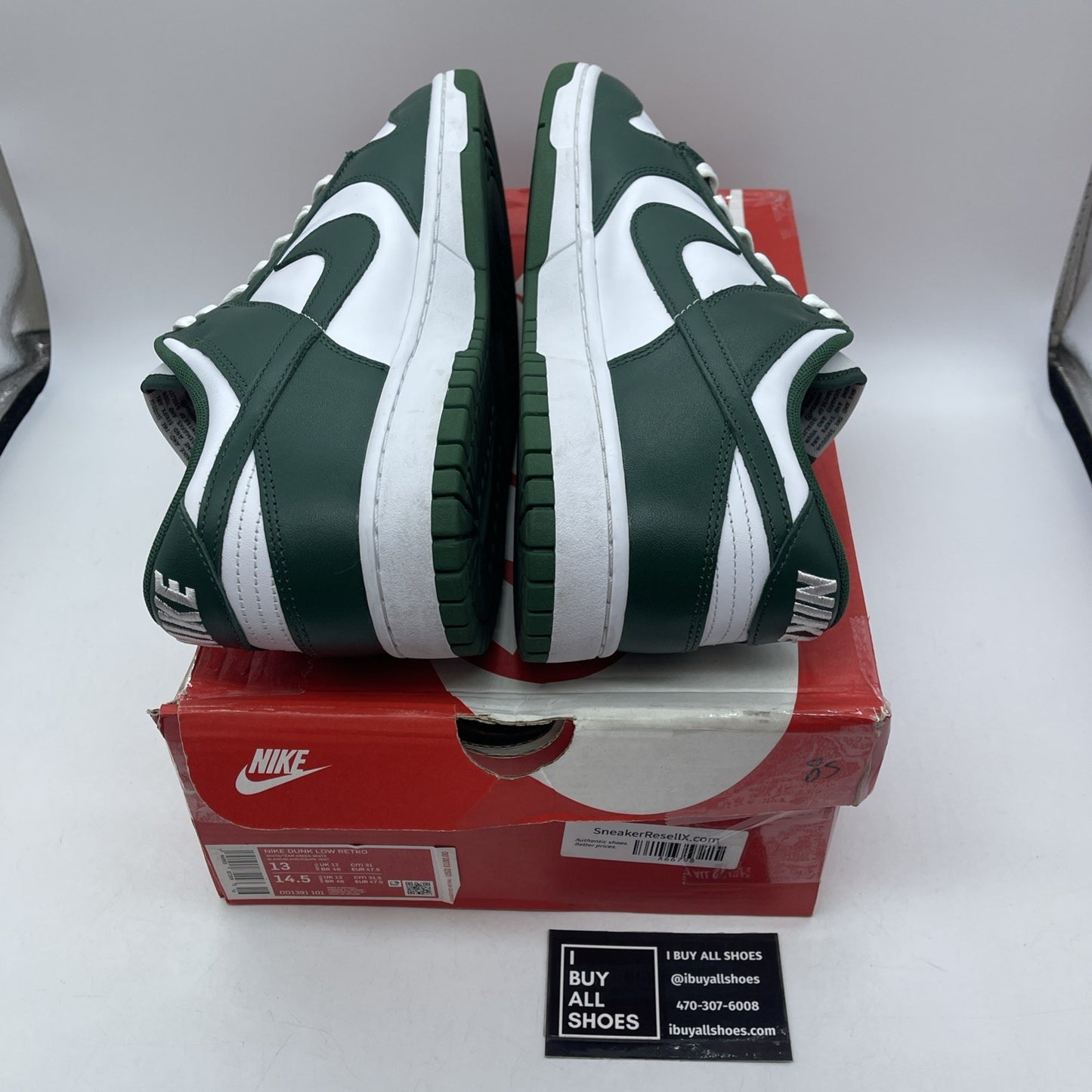 Size 13 - Nike Dunk Low Michigan State Green White Leather (DD1391-101)