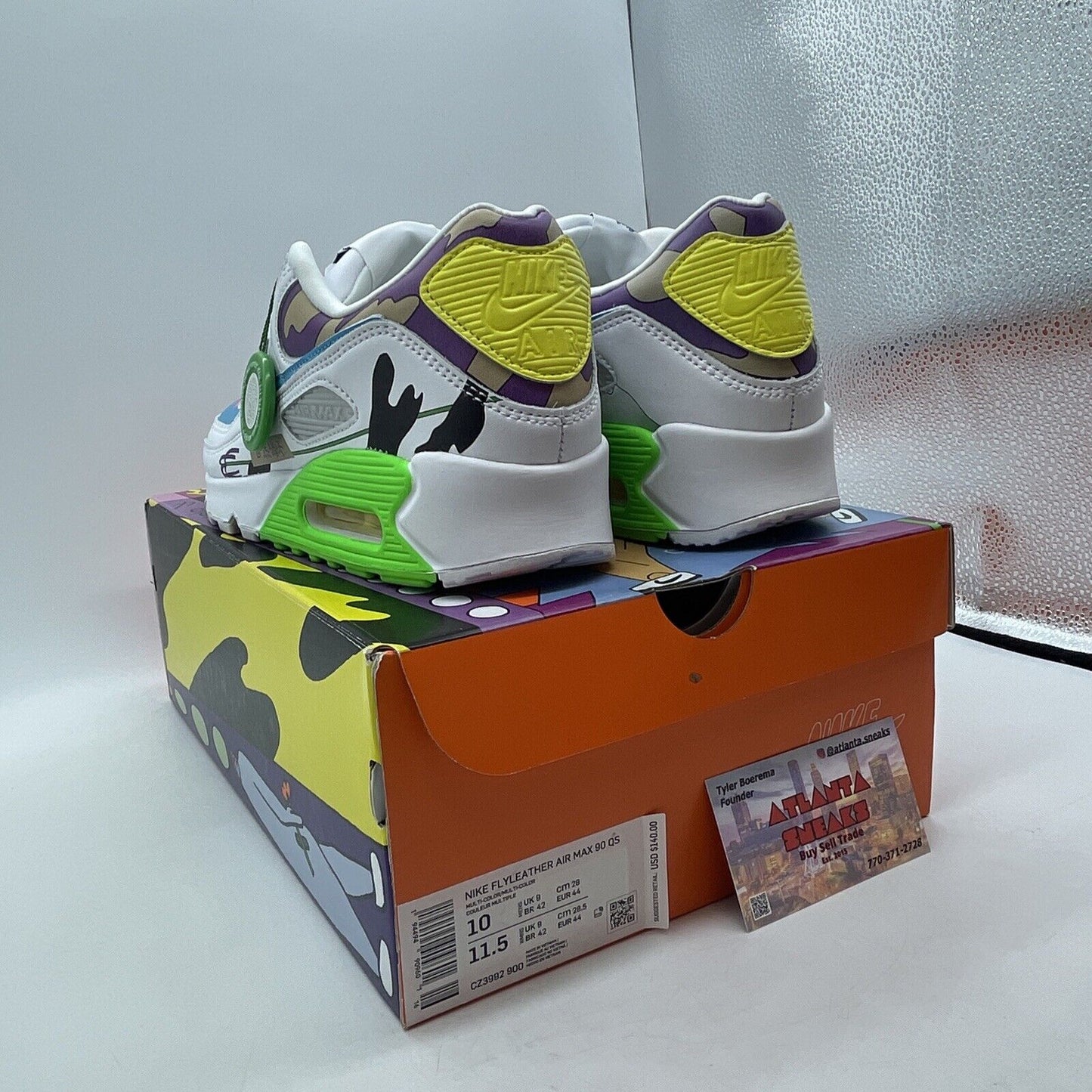 Size 10 - Nike Ruohan Wang x Air Max 90 Flyleather Multicolor (CZ3992-900)