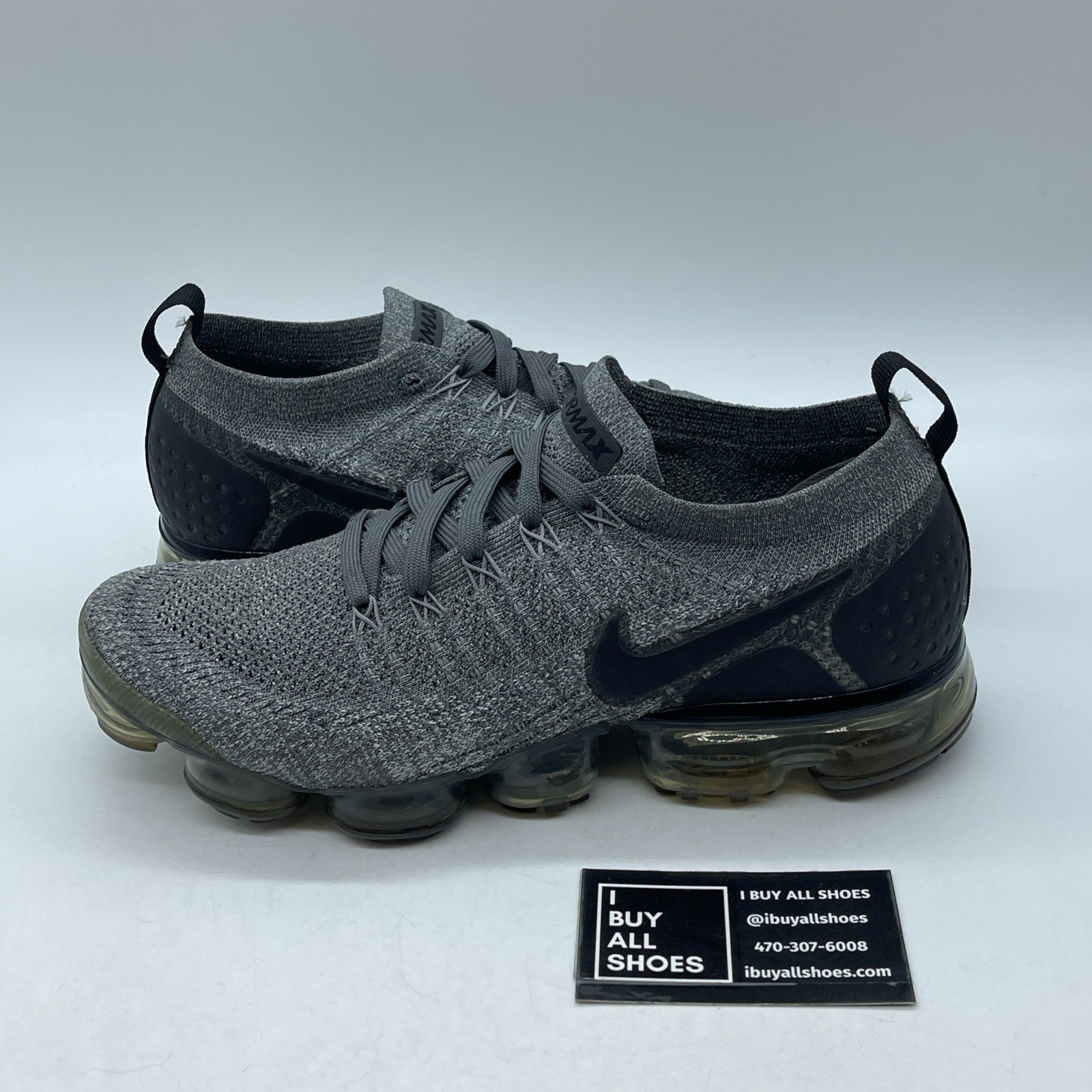 Size 9.5 - Nike Air Vapormax Flyknit 2 Wolf Grey Black Suede (942842-002)