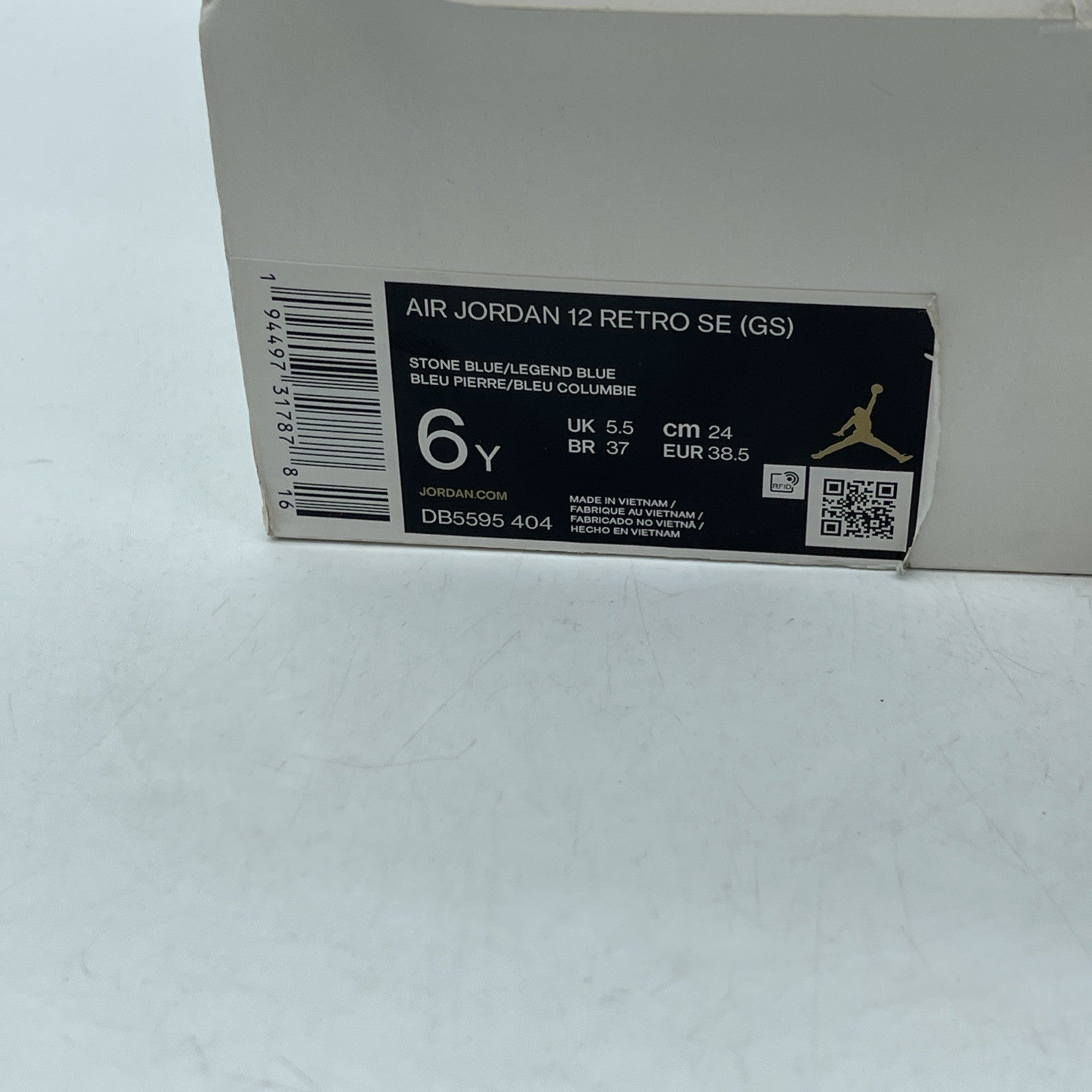 Size 6Y - Jordan 12 Retro Indigo Silver Blue White Leather (DB5595-404)