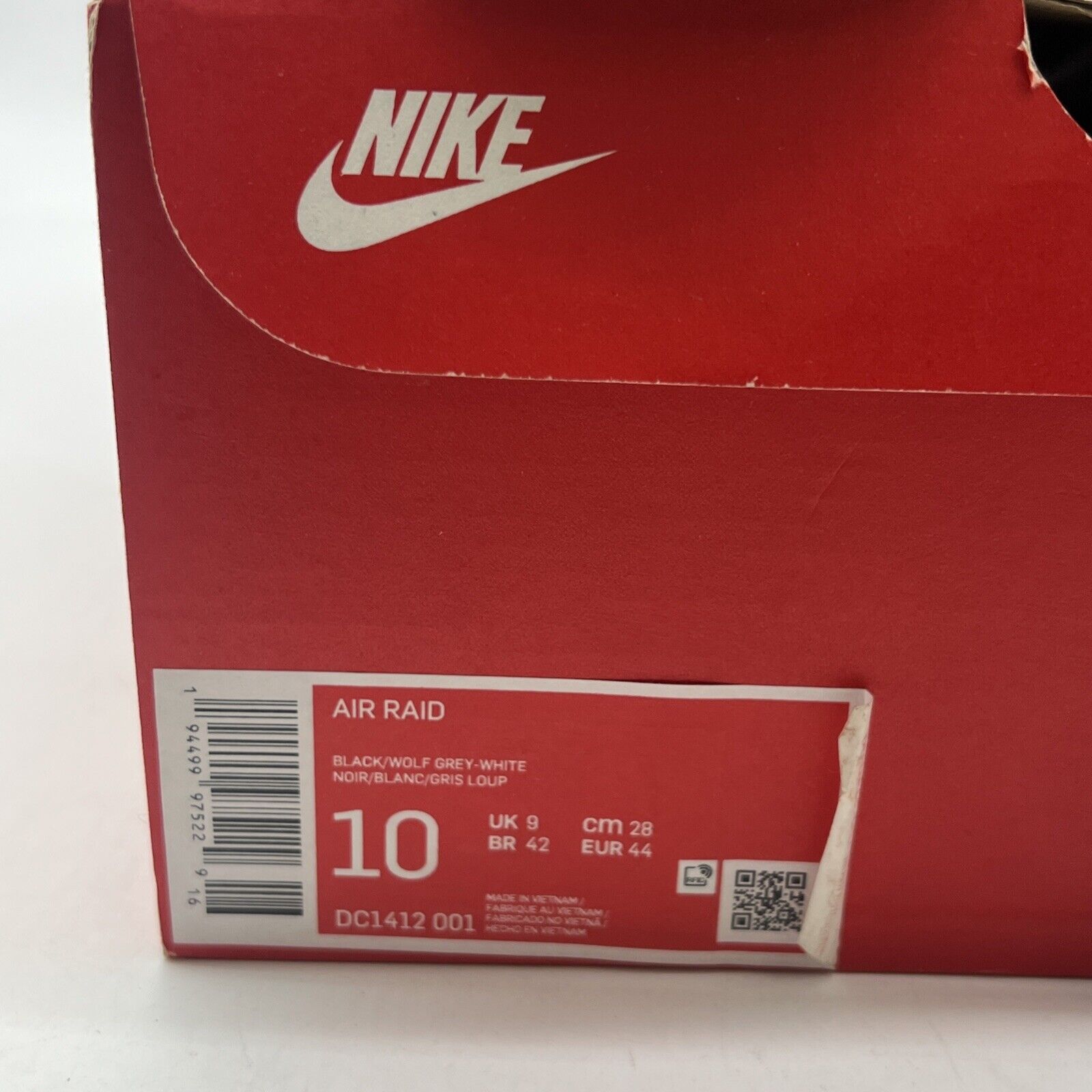 Size 10 - Nike Air Raid OG Black Grey (DC1412-001)