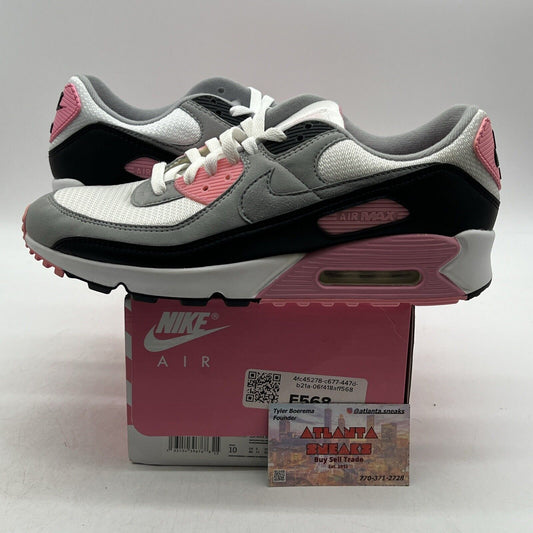 Size 10 - Nike Air Max 90 Rose Pink Black Grey White Suede (CD0881-101)