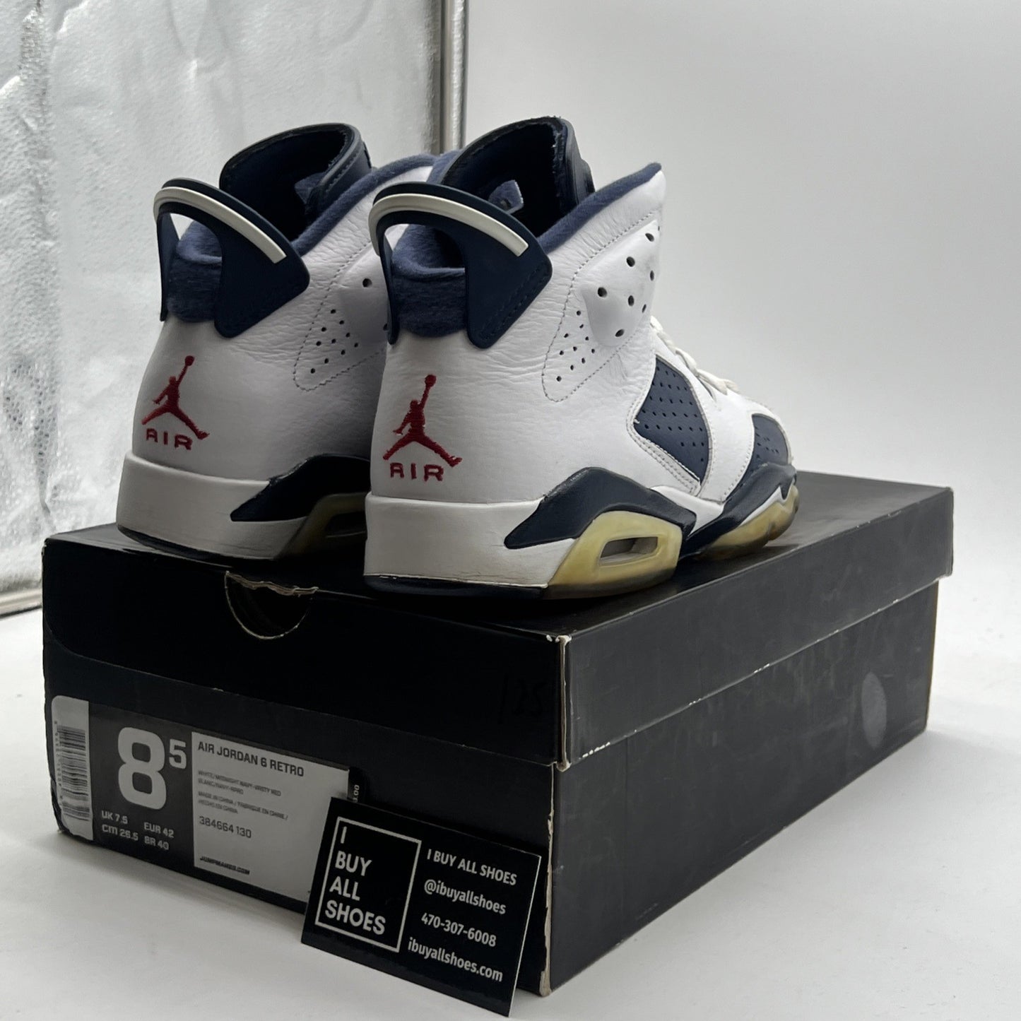 Size 8.5 - Air Jordan 6 Retro 2012 Olympic (384664-130)
