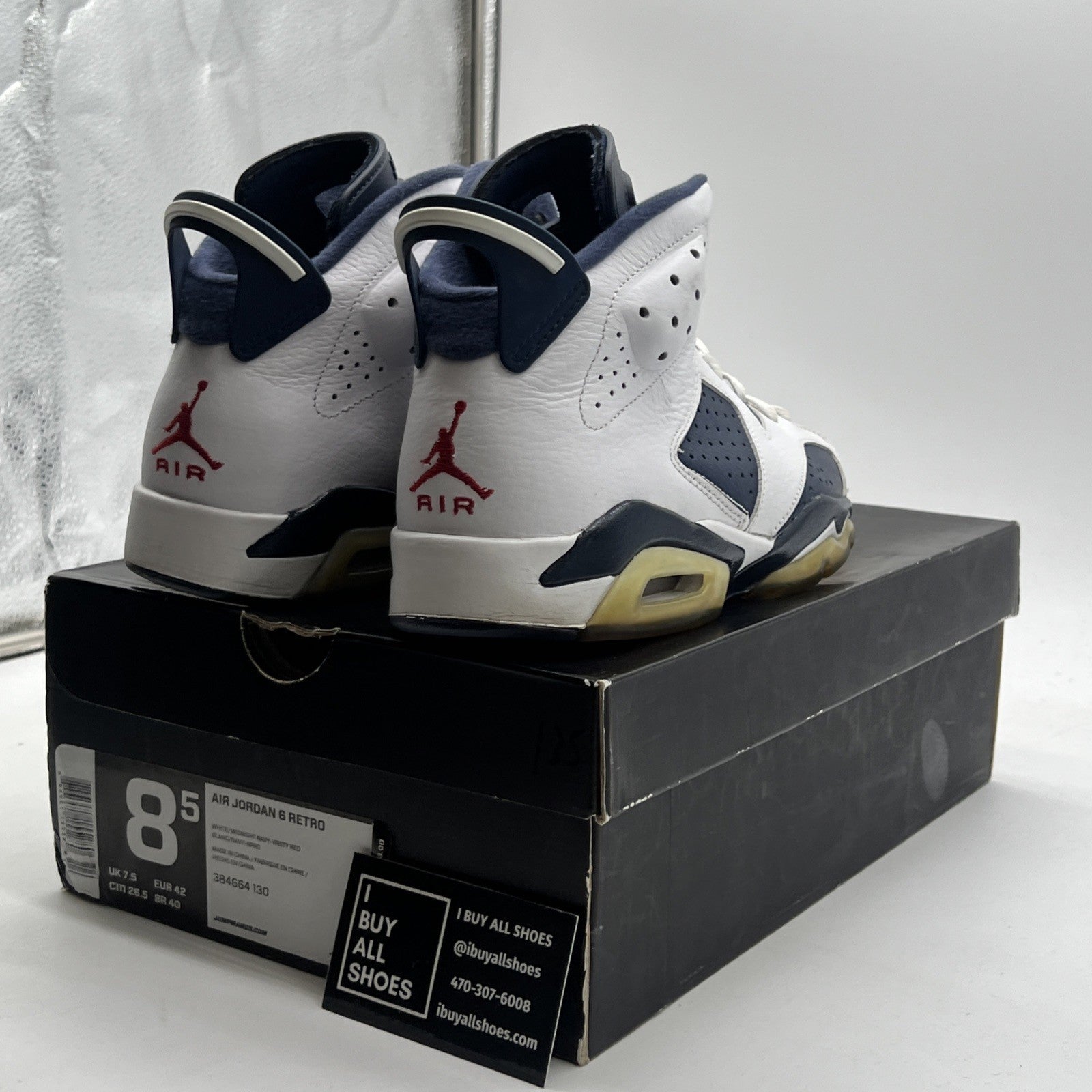 Size 8.5 - Air Jordan 6 Retro 2012 Olympic (384664-130)