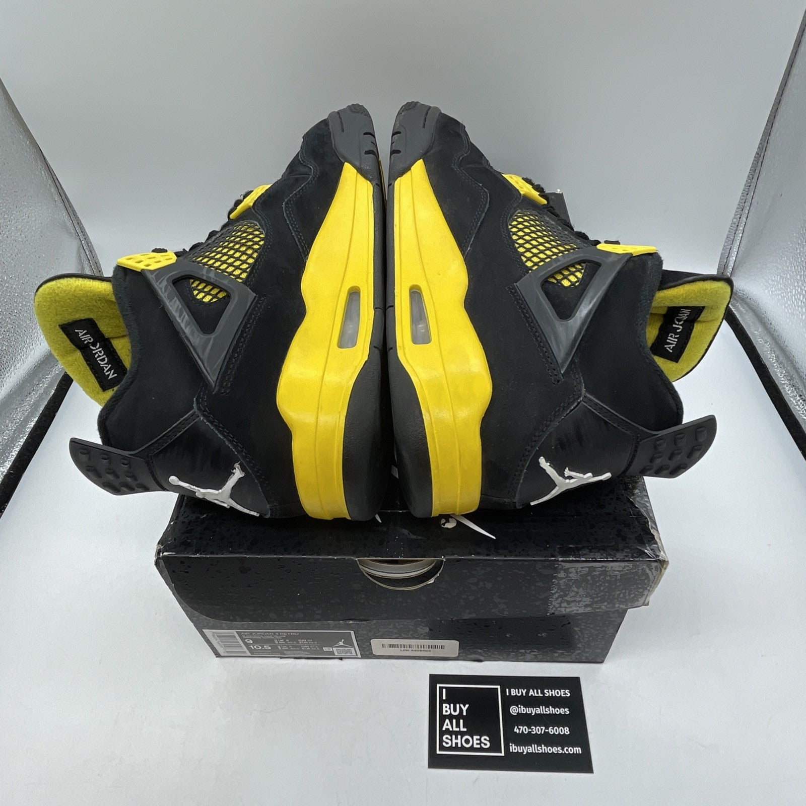 Size 9 - Jordan 4 Retro Mid Thunder Yellow Black Suede (DH6927-017)
