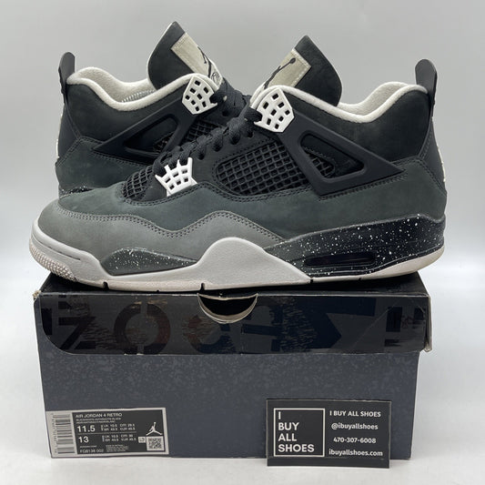 Size 11.5 - Air Jordan 4 Retro 2024 Fear Grey Black Suede (FQ8138-002)