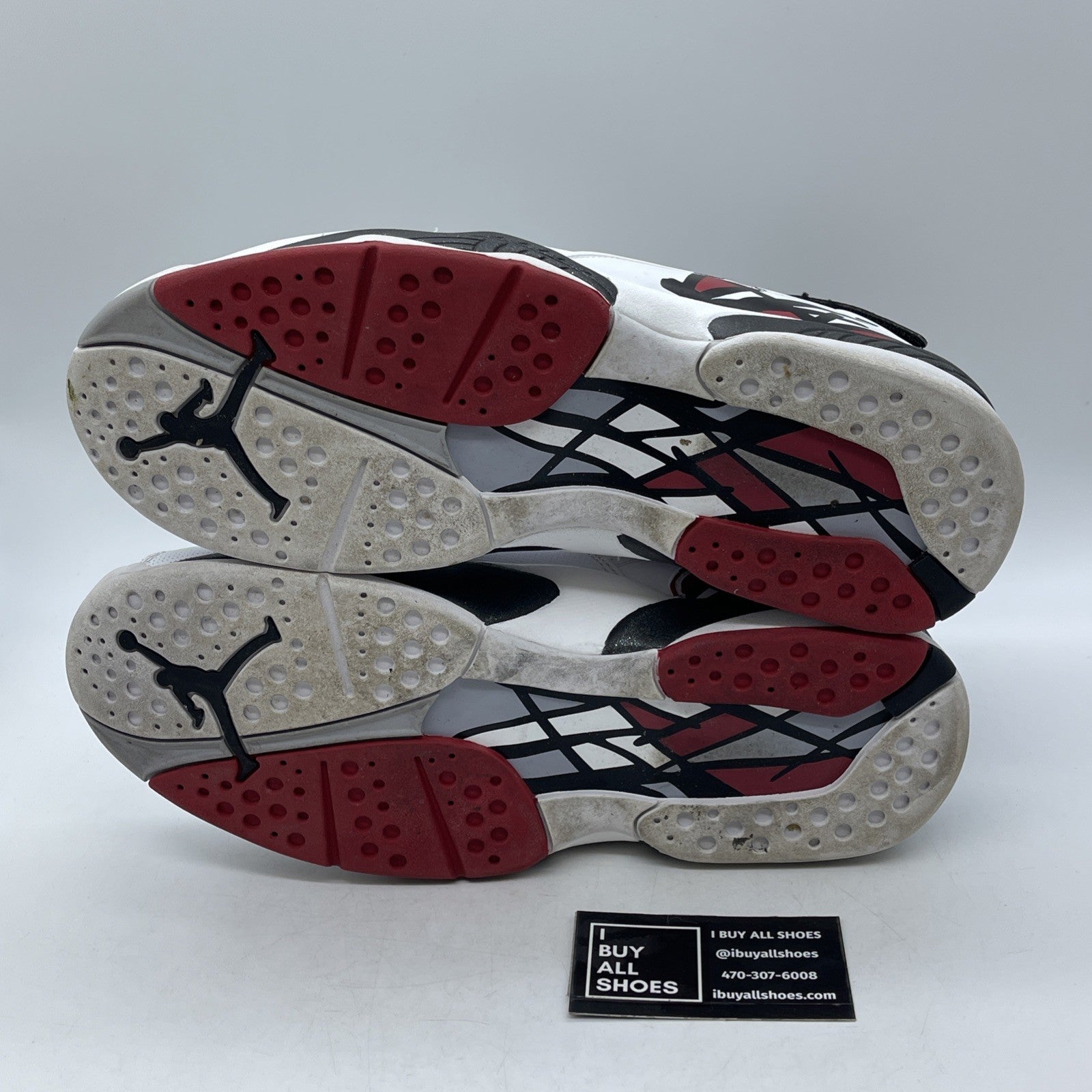 Size 12 - Air Jordan 8 Retro Alternate White Black Red Leather (305381-104)