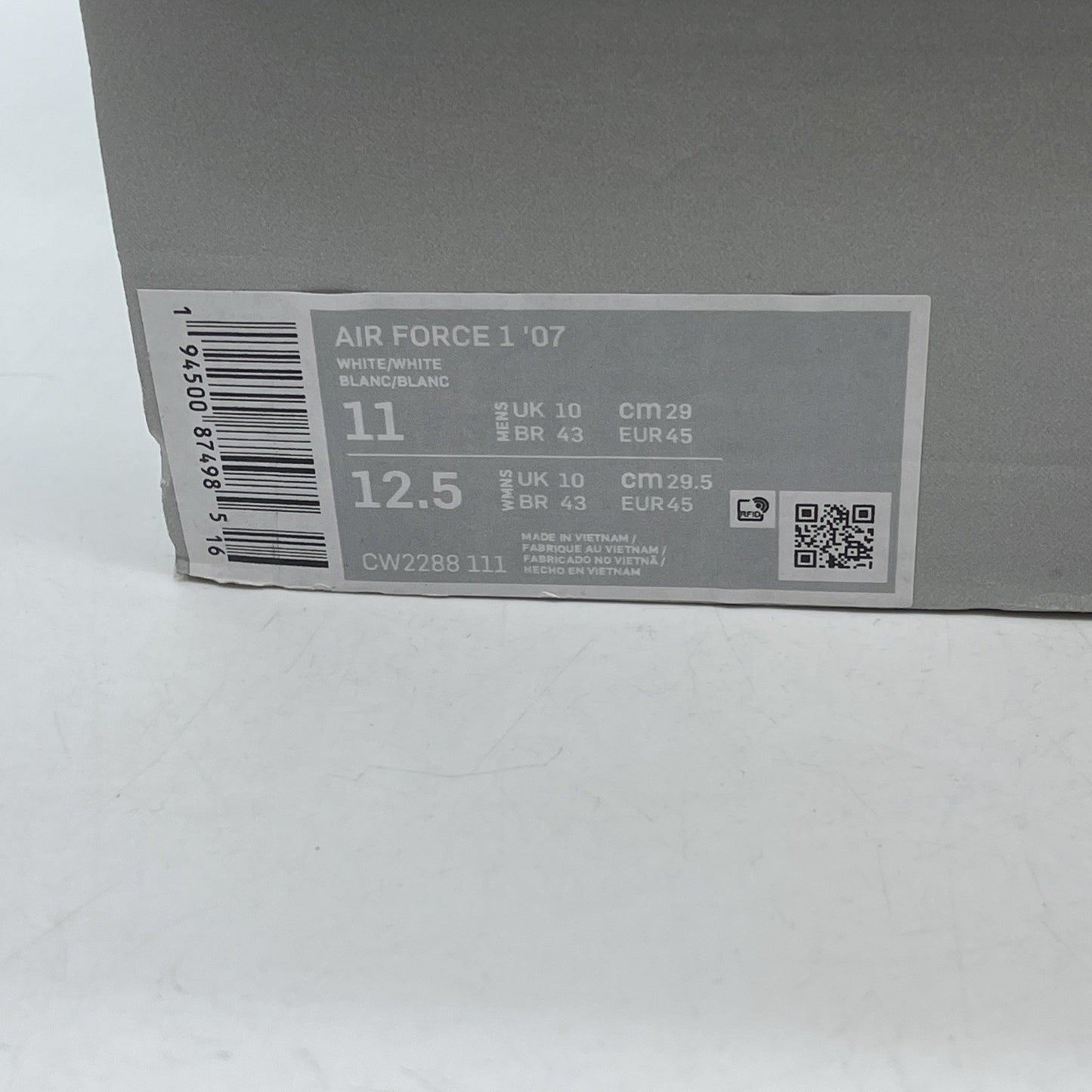 Size 11 - Nike Air Force 1 '07 Low Triple White Leather (CW2288-111)