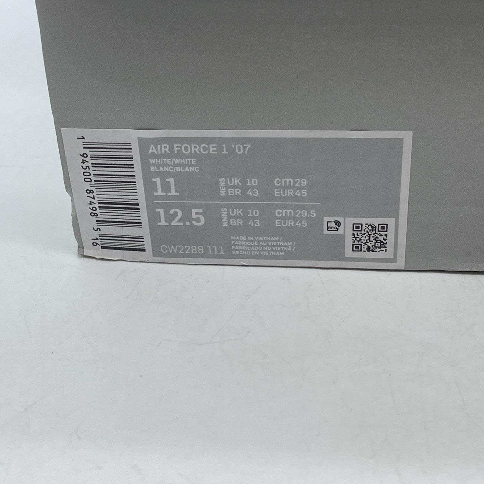 Size 11 - Nike Air Force 1 '07 Low Triple White Leather (CW2288-111)