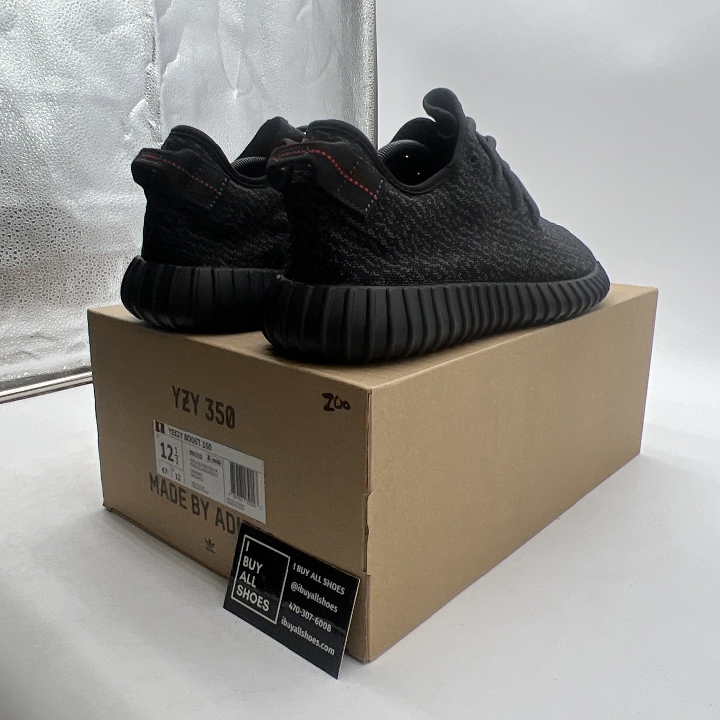 Size 12.5 - adidas Yeezy Boost 350 2016 Pirate Black (BB5350)
