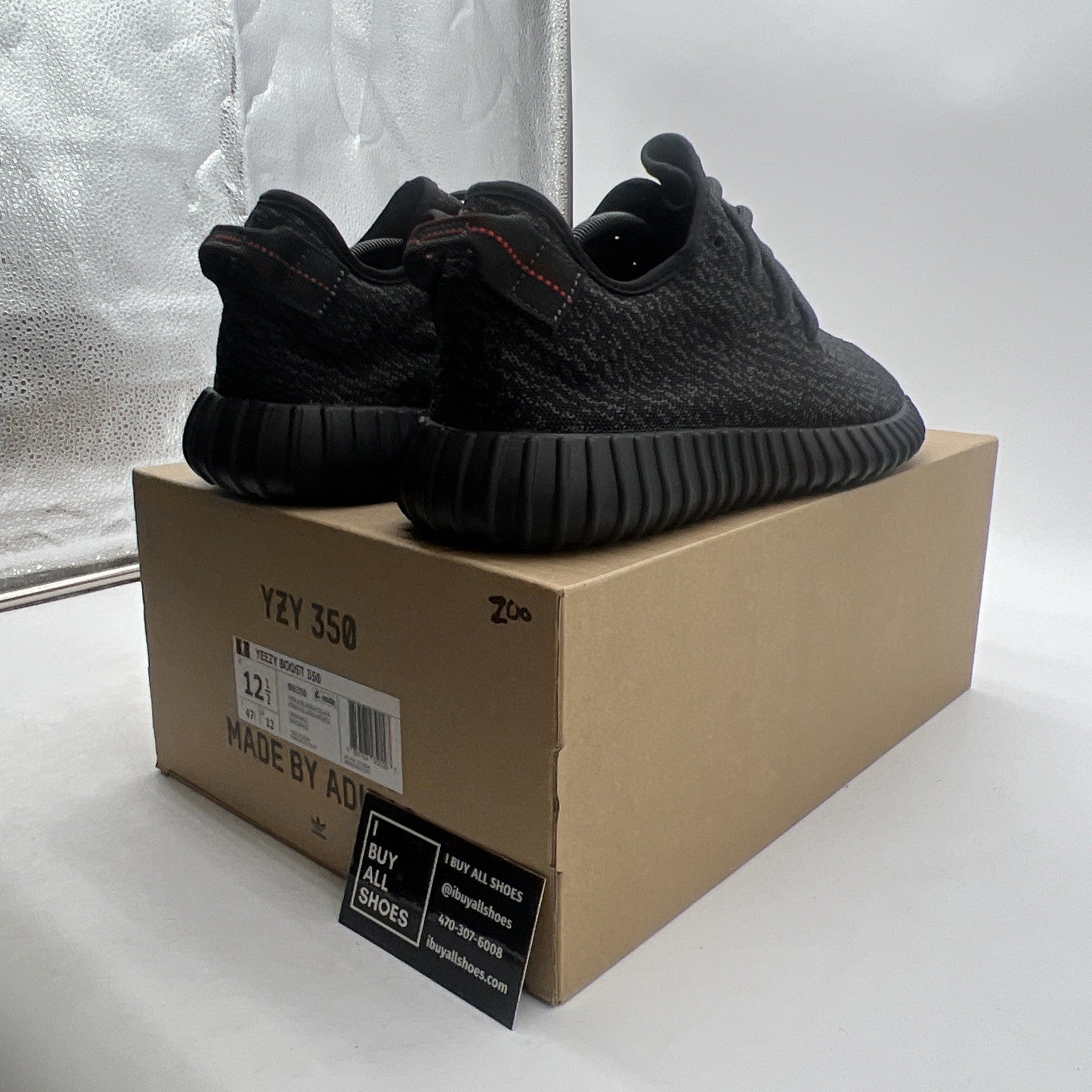 Size 12.5 - adidas Yeezy Boost 350 2016 Pirate Black (BB5350)