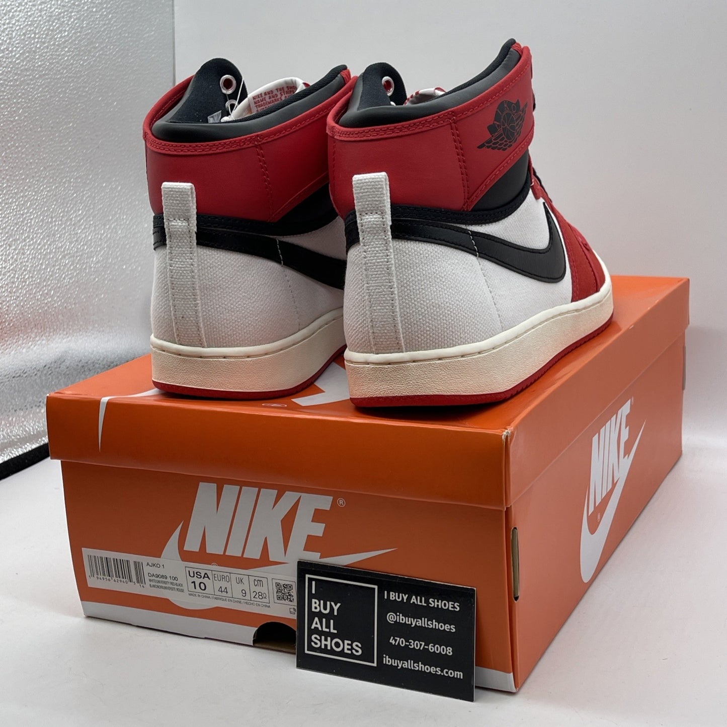 Size 10 - Air Jordan 1 AJ KO Chicago 2021 Red White Black Suede (DA9089-100)