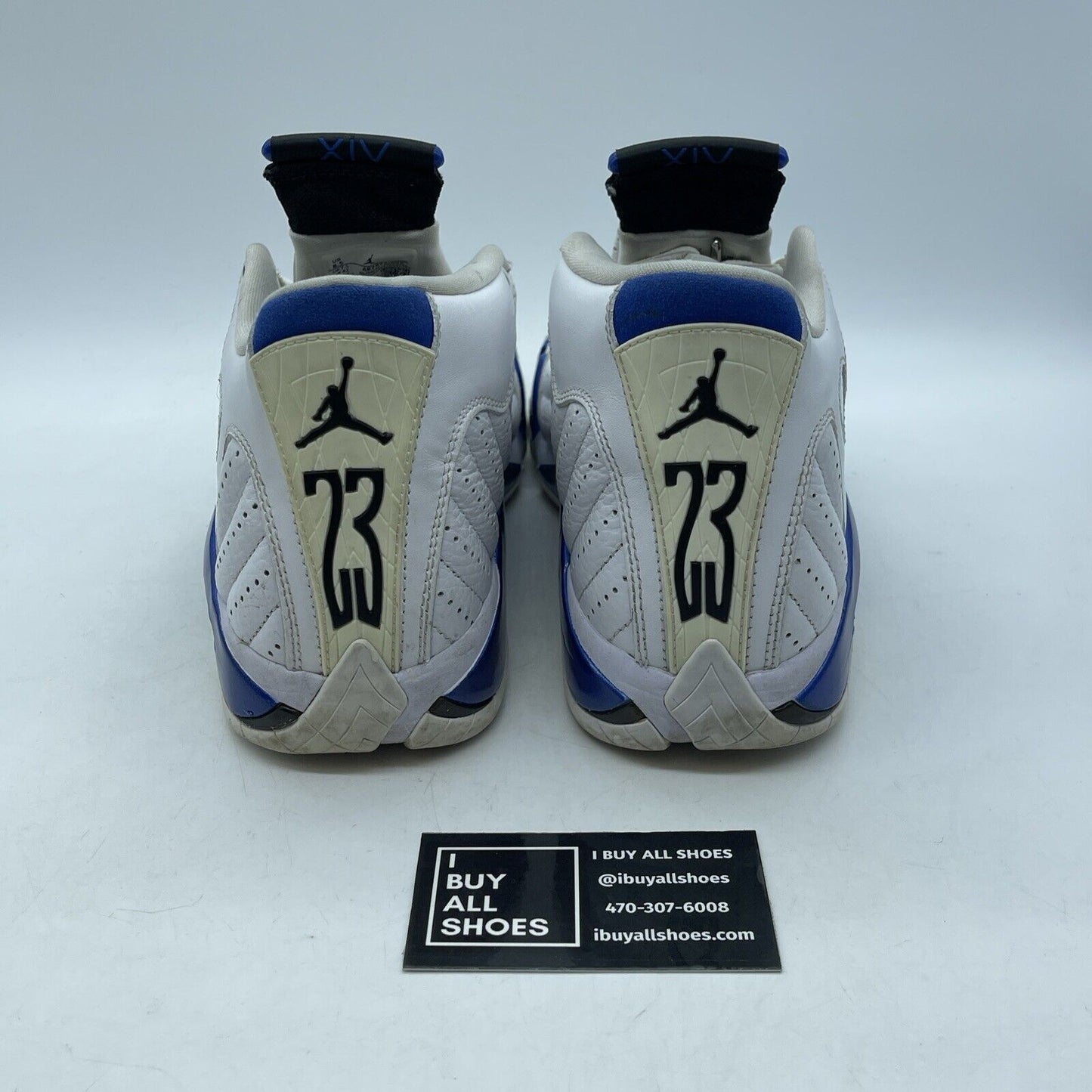 Size 8.5 - Air Jordan 14 Retro Hyper Royal White Blue Leather (487471-104)