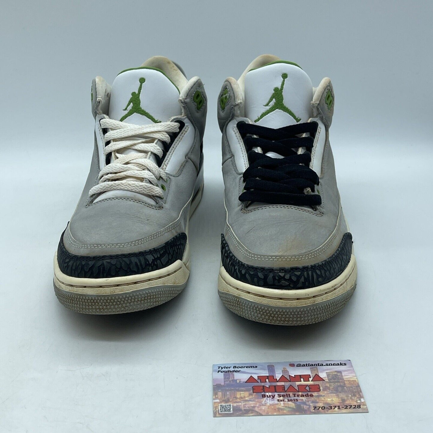 Size 8.5 - Air Jordan 3 Retro Chlorophyll Green Gray White Black (136064-006)