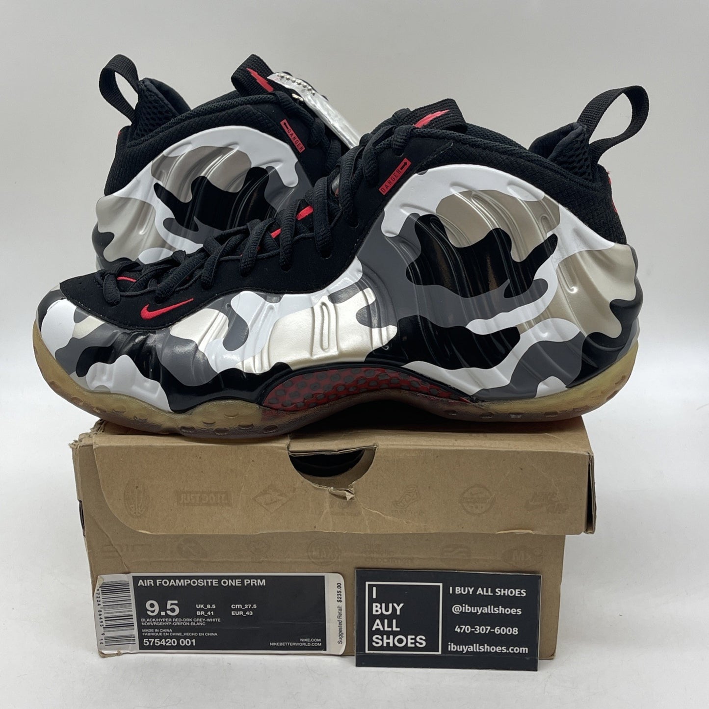 Size 9.5 - Nike Air Foamposite One PRM Fighter Jet (575420-001)